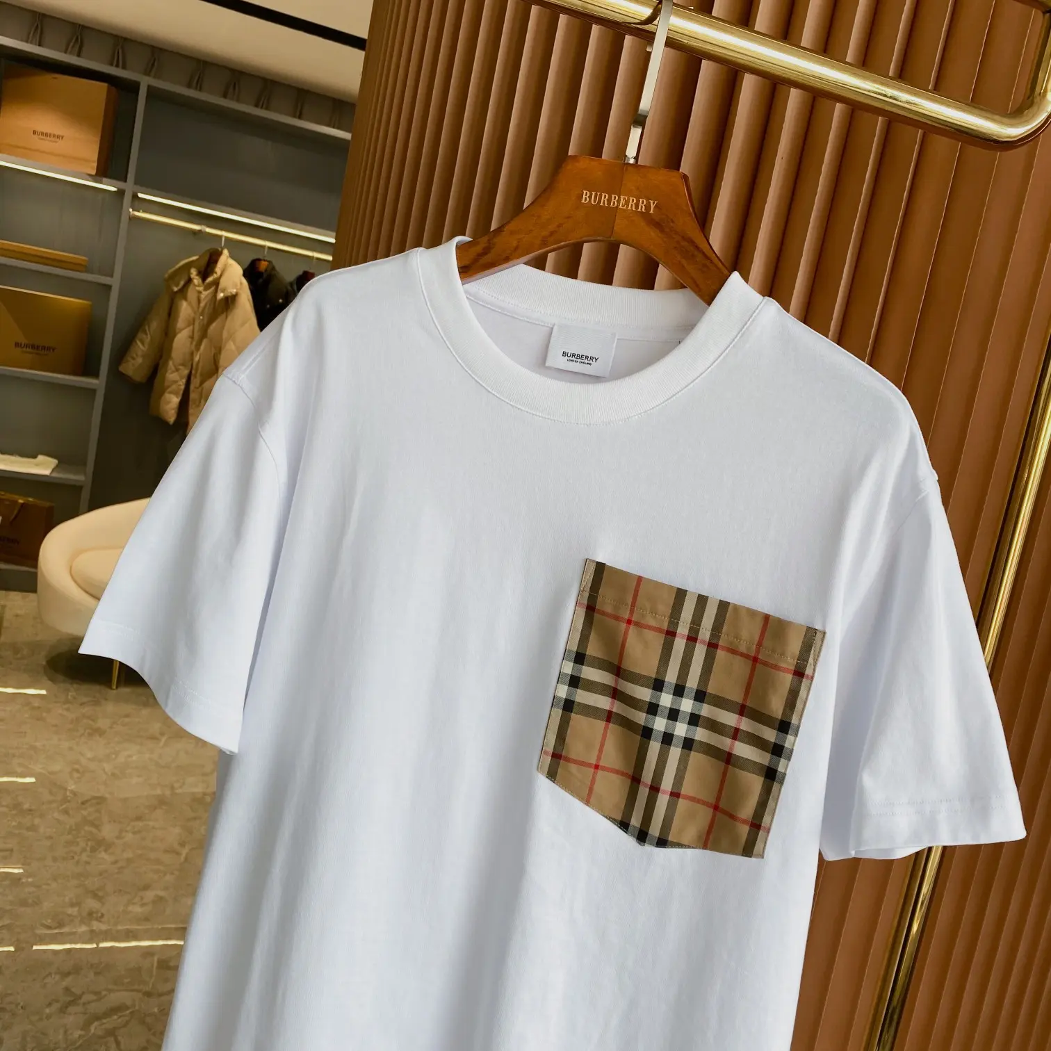 Vintage Check Pocket Cotton T-Shirt D14513112 — view 2