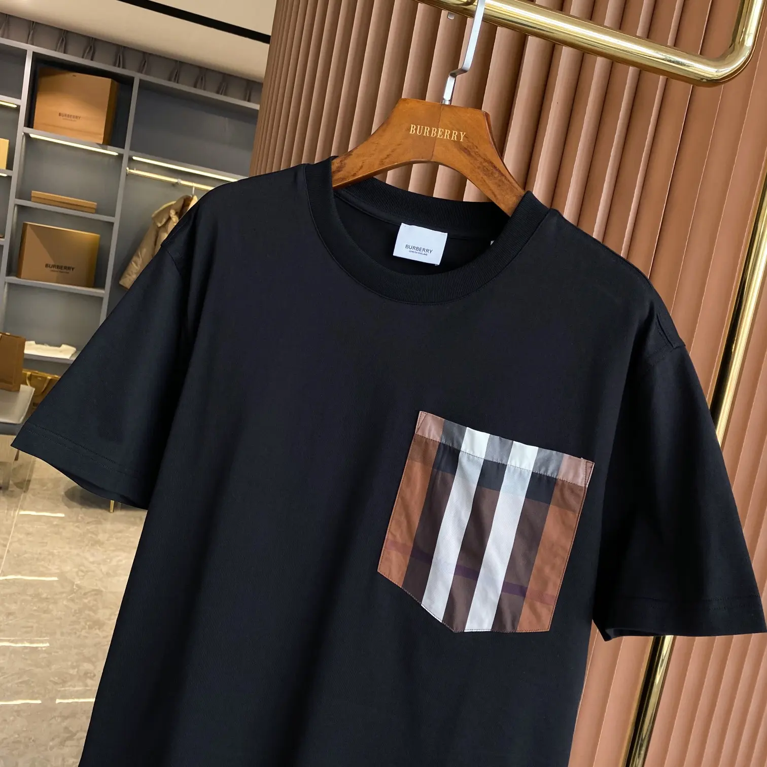 Vintage Check Pocket Cotton T-Shirt D14513113 — view 2