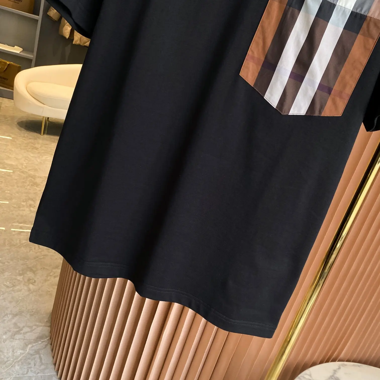 Vintage Check Pocket Cotton T-Shirt D14513113 — view 3