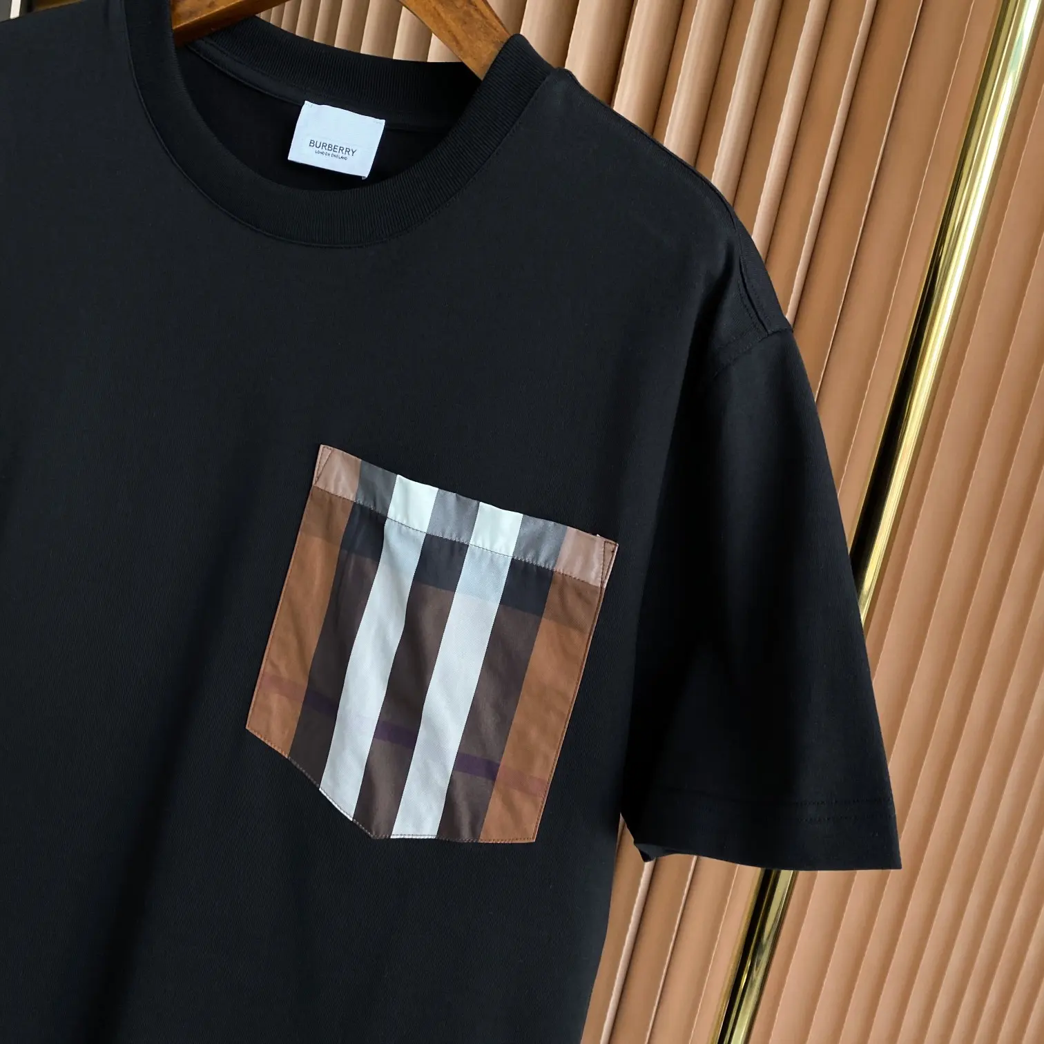 Vintage Check Pocket Cotton T-Shirt D14513113 — view 4