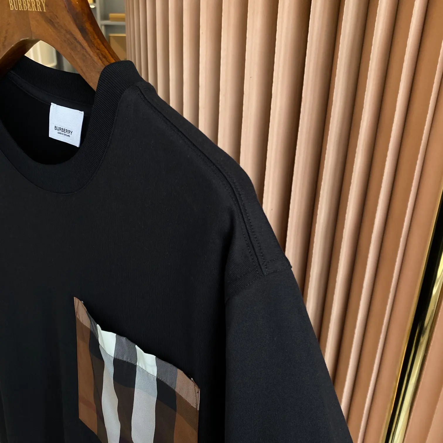 Vintage Check Pocket Cotton T-Shirt D14513113 — view 7