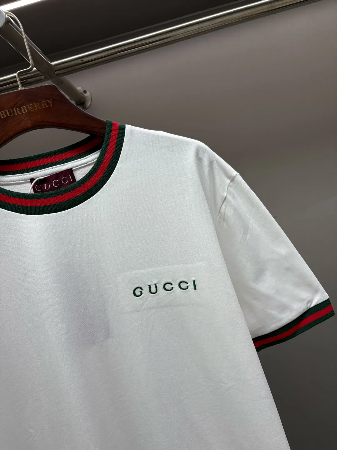 Logo-Embroidered Web-Trimmed Cotton T-Shirt D14513124 — view 3