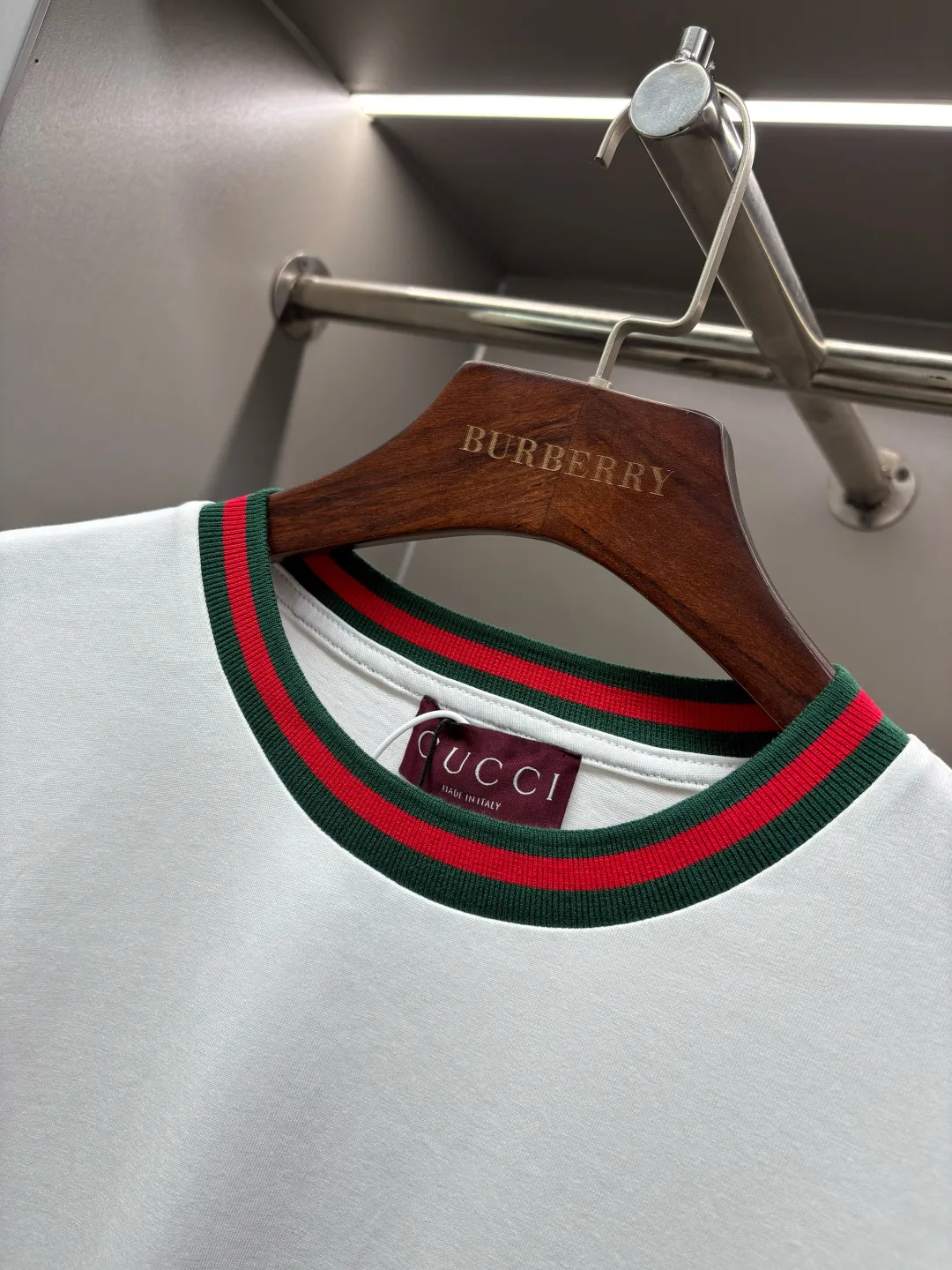 Logo-Embroidered Web-Trimmed Cotton T-Shirt D14513124 — view 4