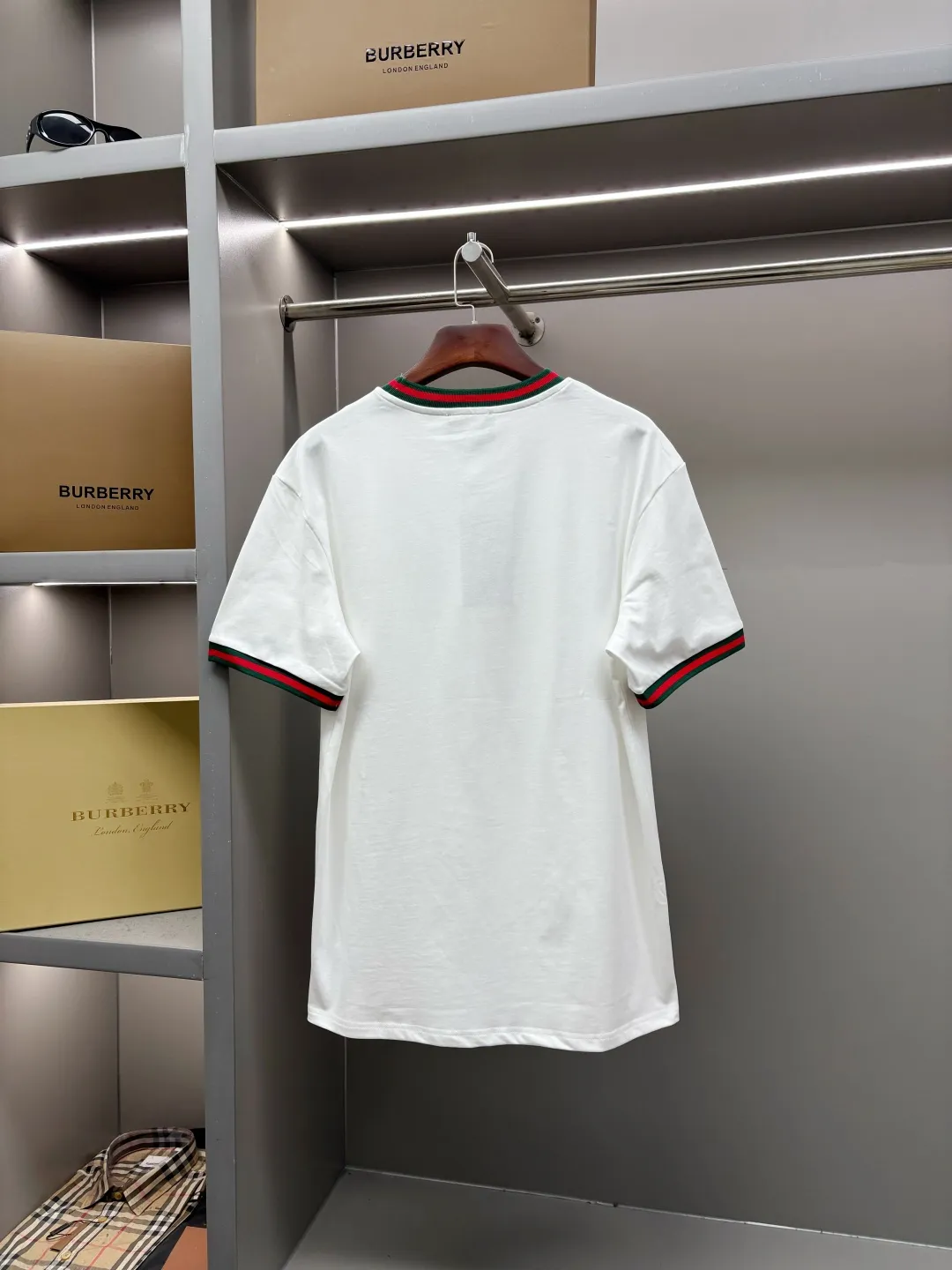 Logo-Embroidered Web-Trimmed Cotton T-Shirt D14513124 — view 8
