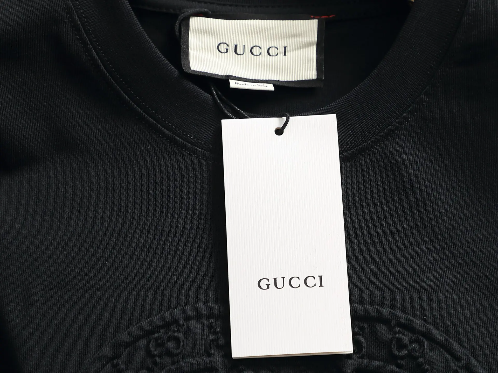 Embossed Double G Logo Cotton T-Shirt D14514009 — view 5