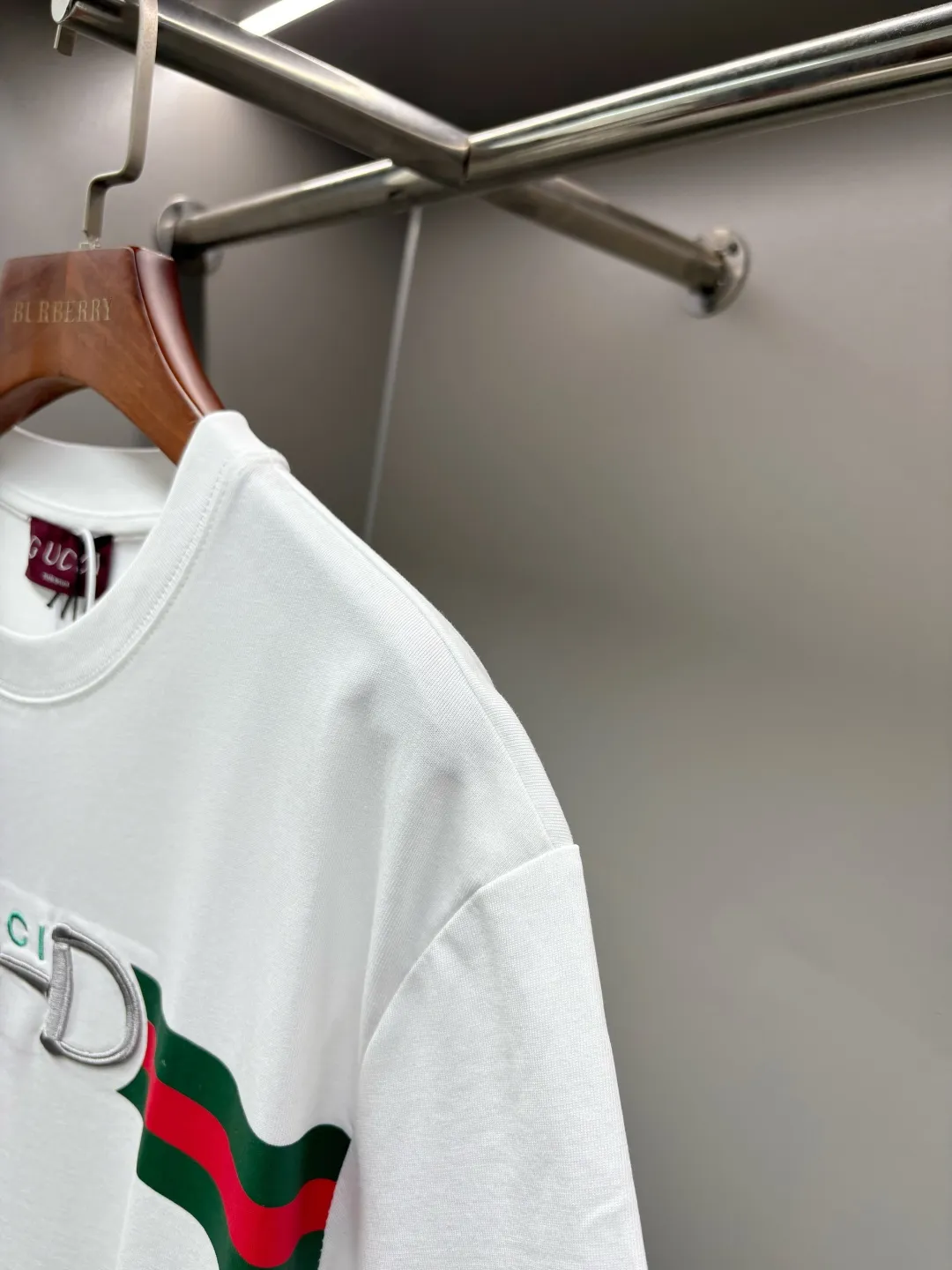 Horsebit Web-Stripe Embroidered Cotton T-Shirt D14513121 — view 5