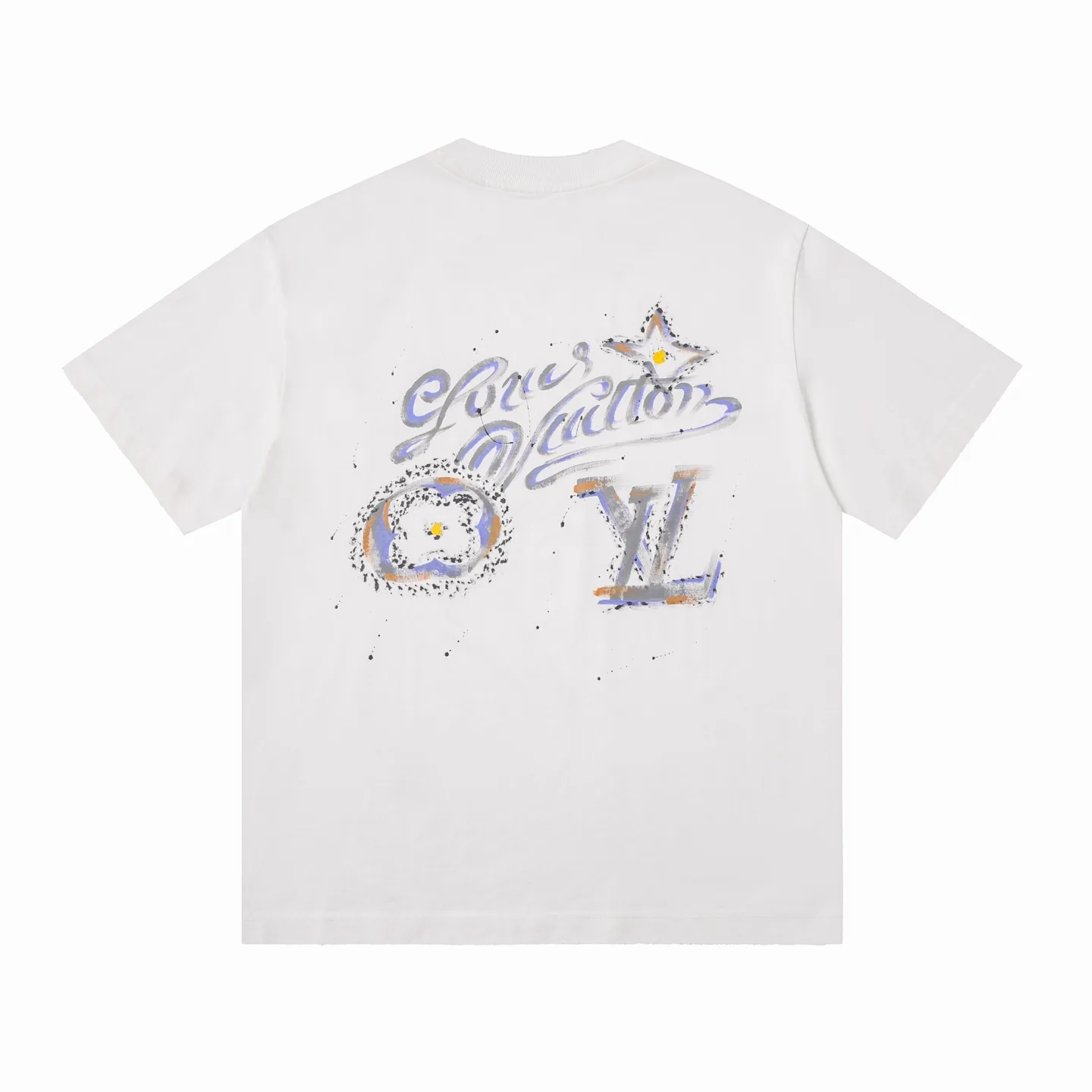 Hand-Painted Logo Cotton T-Shirt D14515178 — view 2