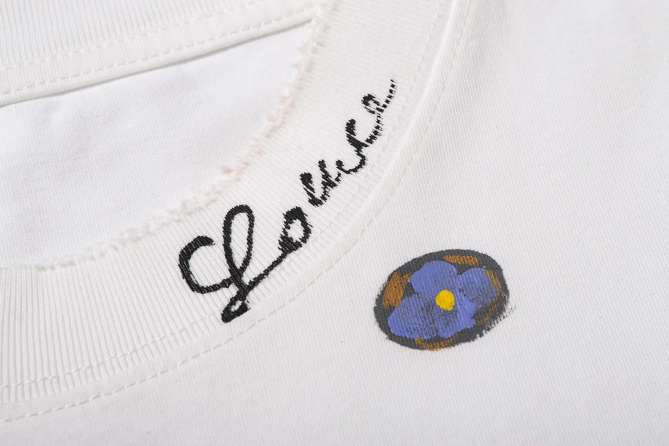 Hand-Painted Logo Cotton T-Shirt D14515178 — view 4