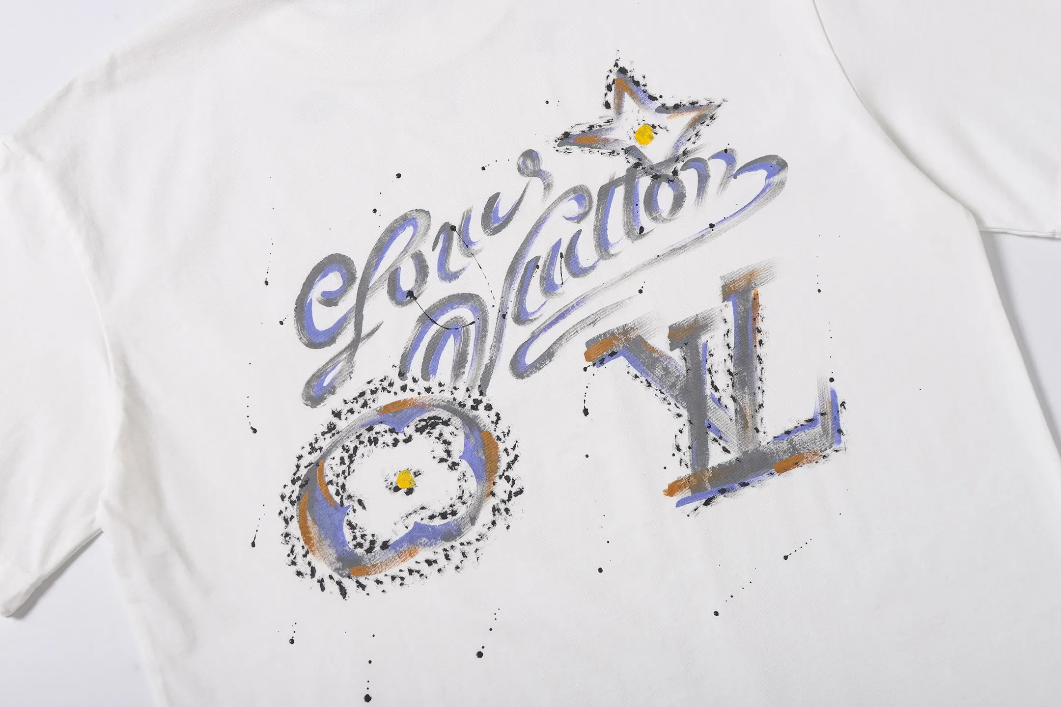 Hand-Painted Logo Cotton T-Shirt D14515178 — view 7