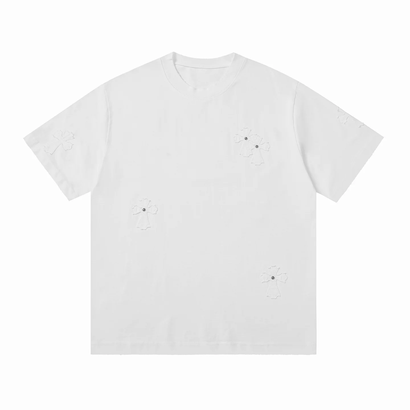 Appliqué Patch Oversized Cotton T-Shirt D14515175