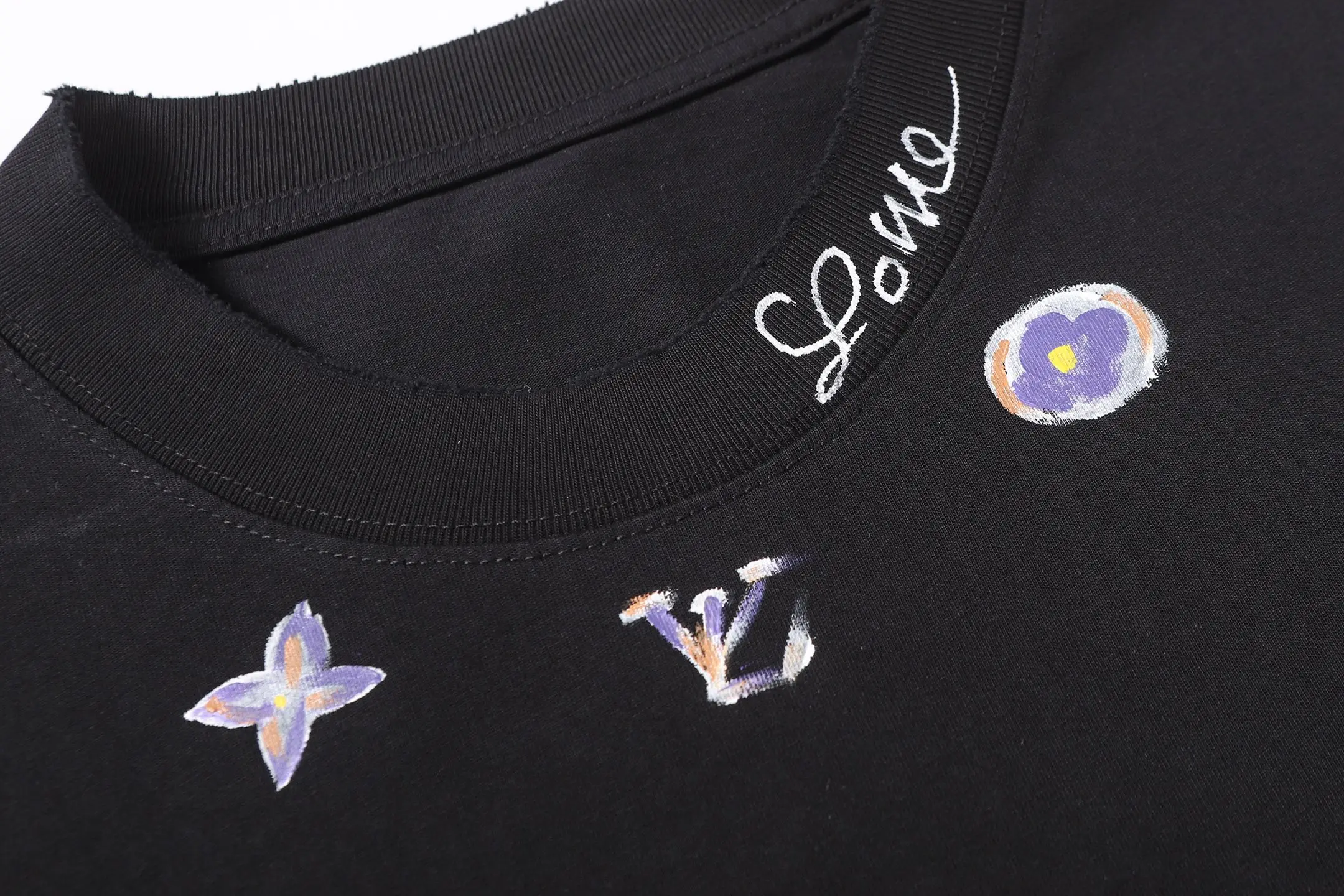 Hand-Painted Logo Cotton T-Shirt D14515179 — view 4