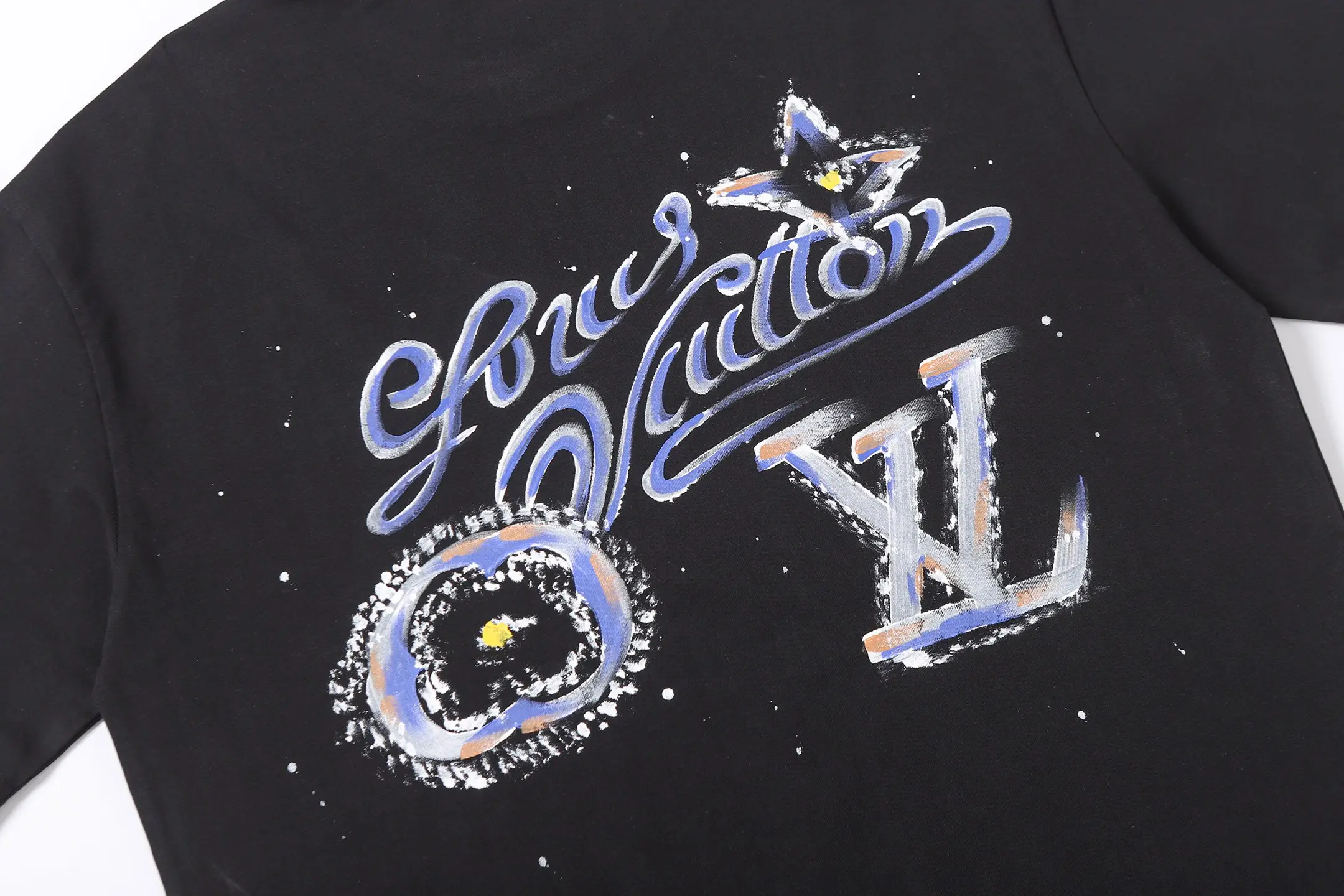 Hand-Painted Logo Cotton T-Shirt D14515179 — view 8