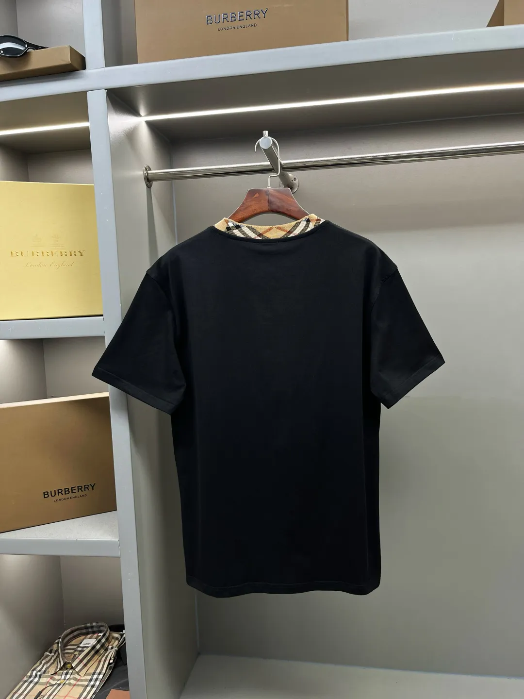 Check-Trim Cotton Jersey T-Shirt D15013325 — view 7