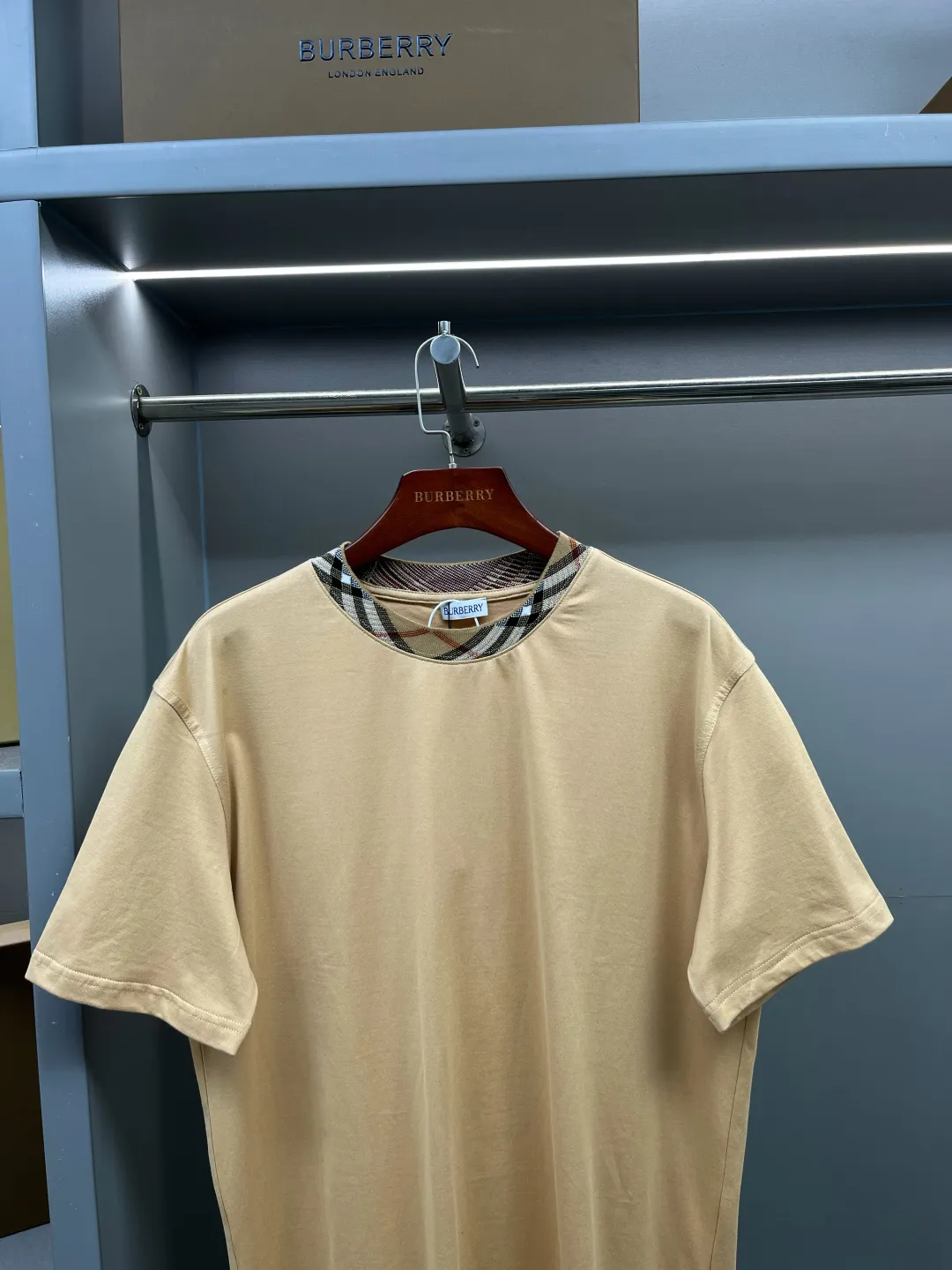 Check-Trim Cotton Jersey T-Shirt D15013327 — view 2