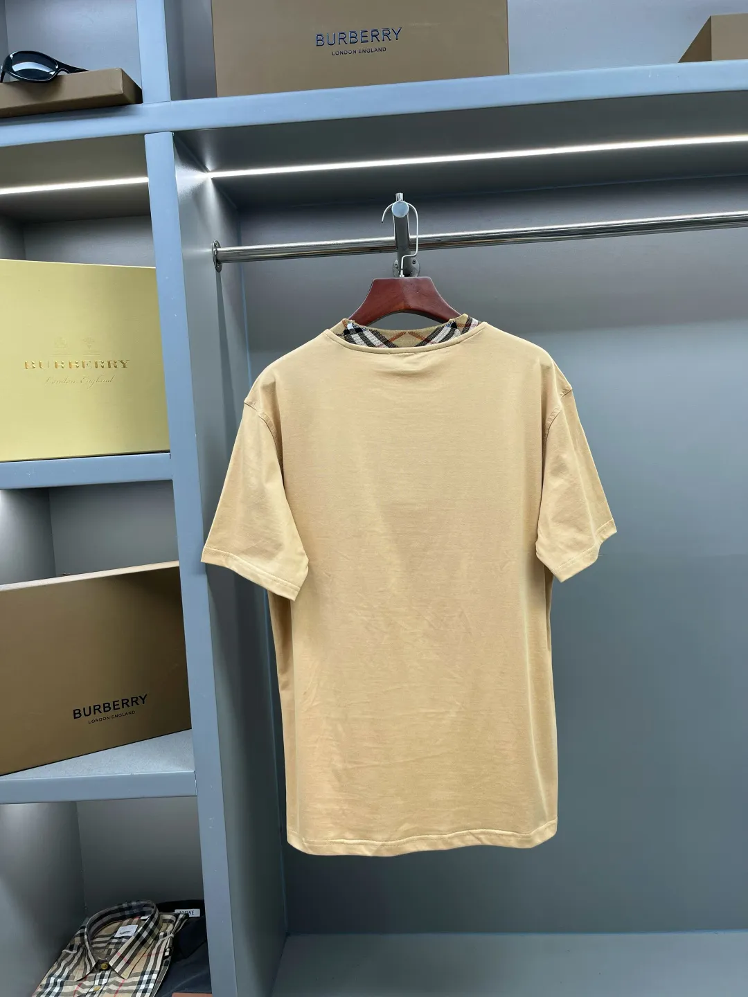 Check-Trim Cotton Jersey T-Shirt D15013327 — view 4
