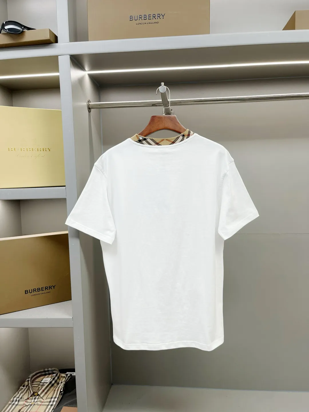 Check-Trim Cotton Jersey T-Shirt D15013326 — view 7