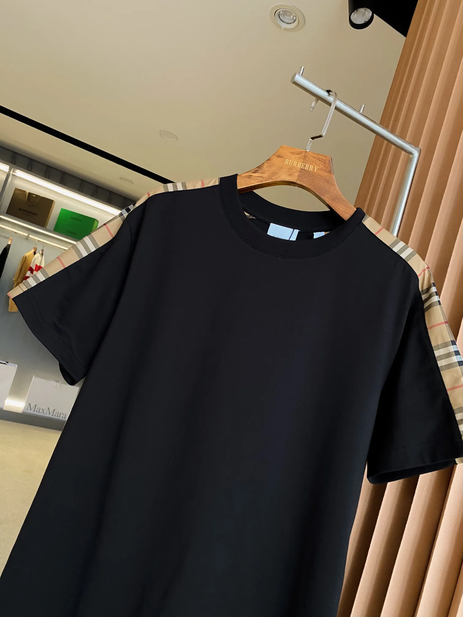 Check-Panel Cotton Jersey T-Shirt D15013119 — view 3