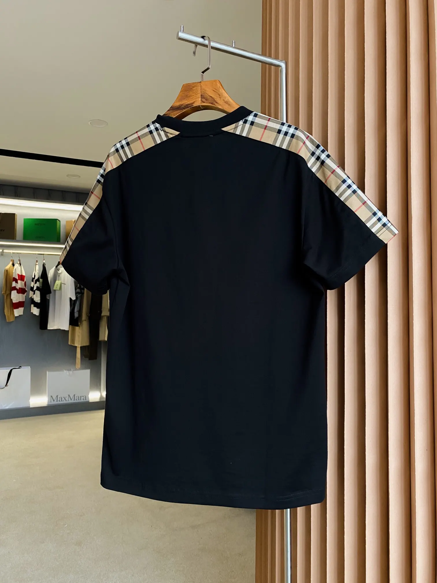 Check-Panel Cotton Jersey T-Shirt D15013119 — view 9