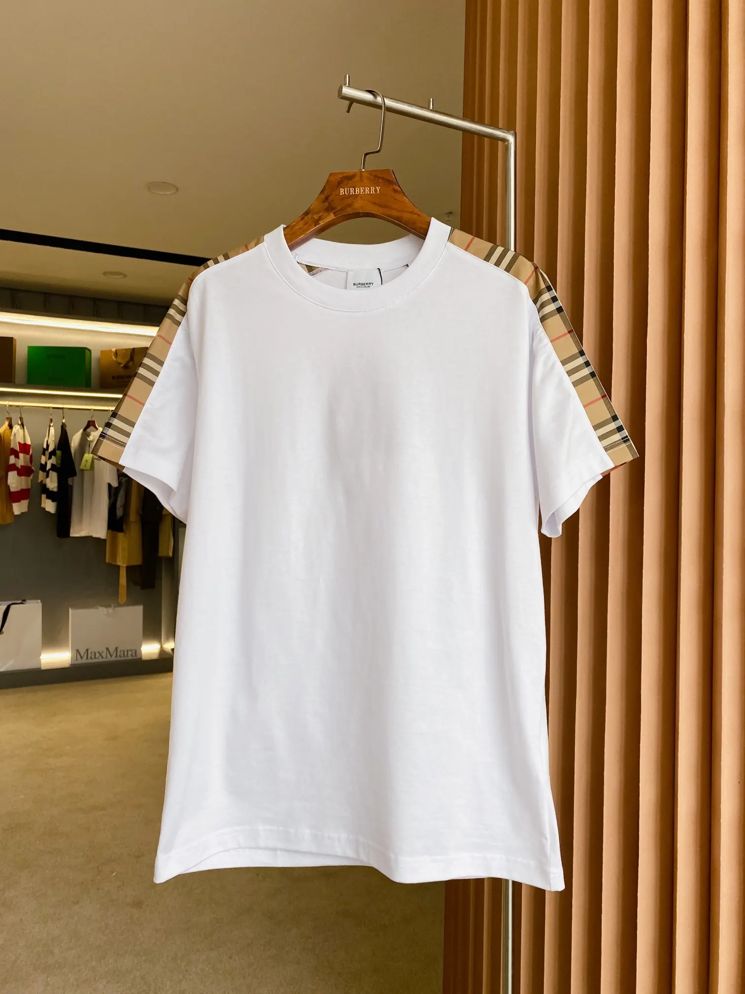 Check-Panel Cotton Jersey T-Shirt D15013120