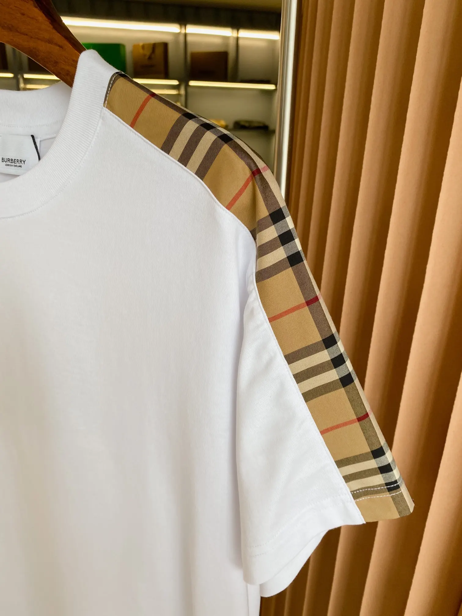 Check-Panel Cotton Jersey T-Shirt D15013120 — view 5