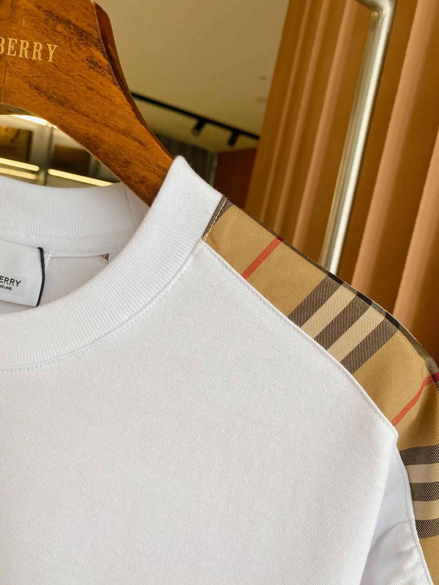Check-Panel Cotton Jersey T-Shirt D15013120 — view 7
