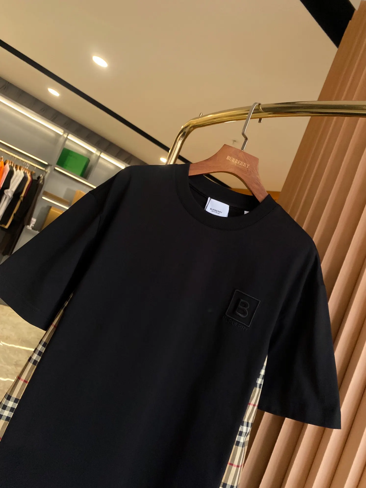 Check Panel Cotton Jersey T-Shirt D15013118 — view 2