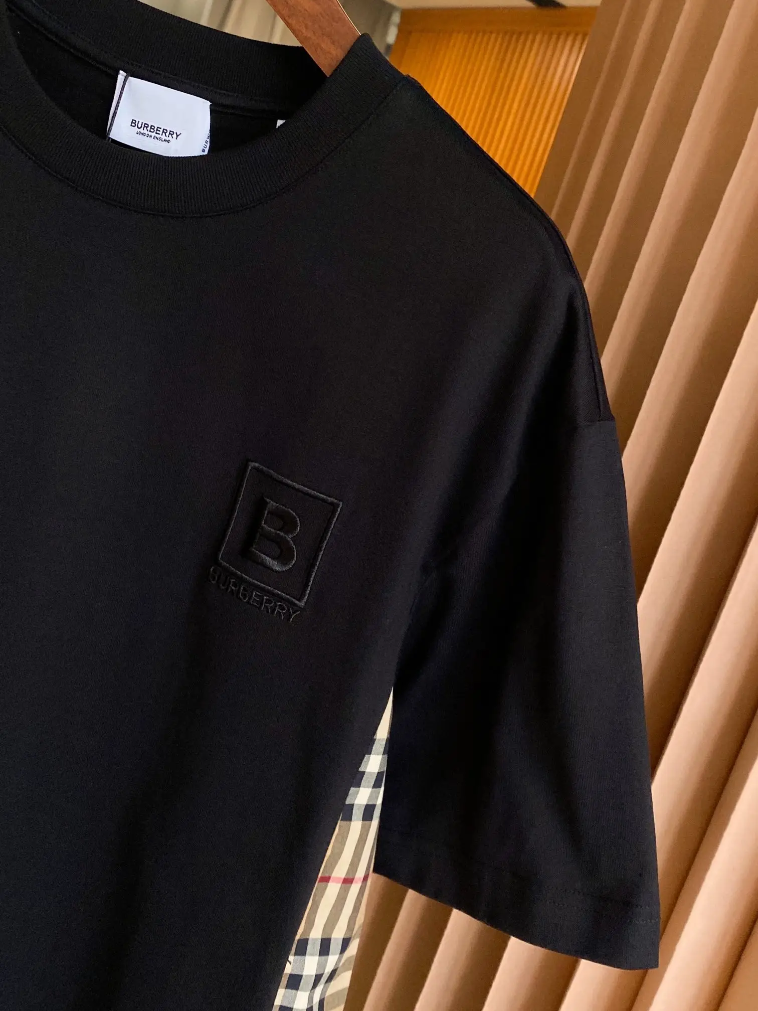 Check Panel Cotton Jersey T-Shirt D15013118 — view 4
