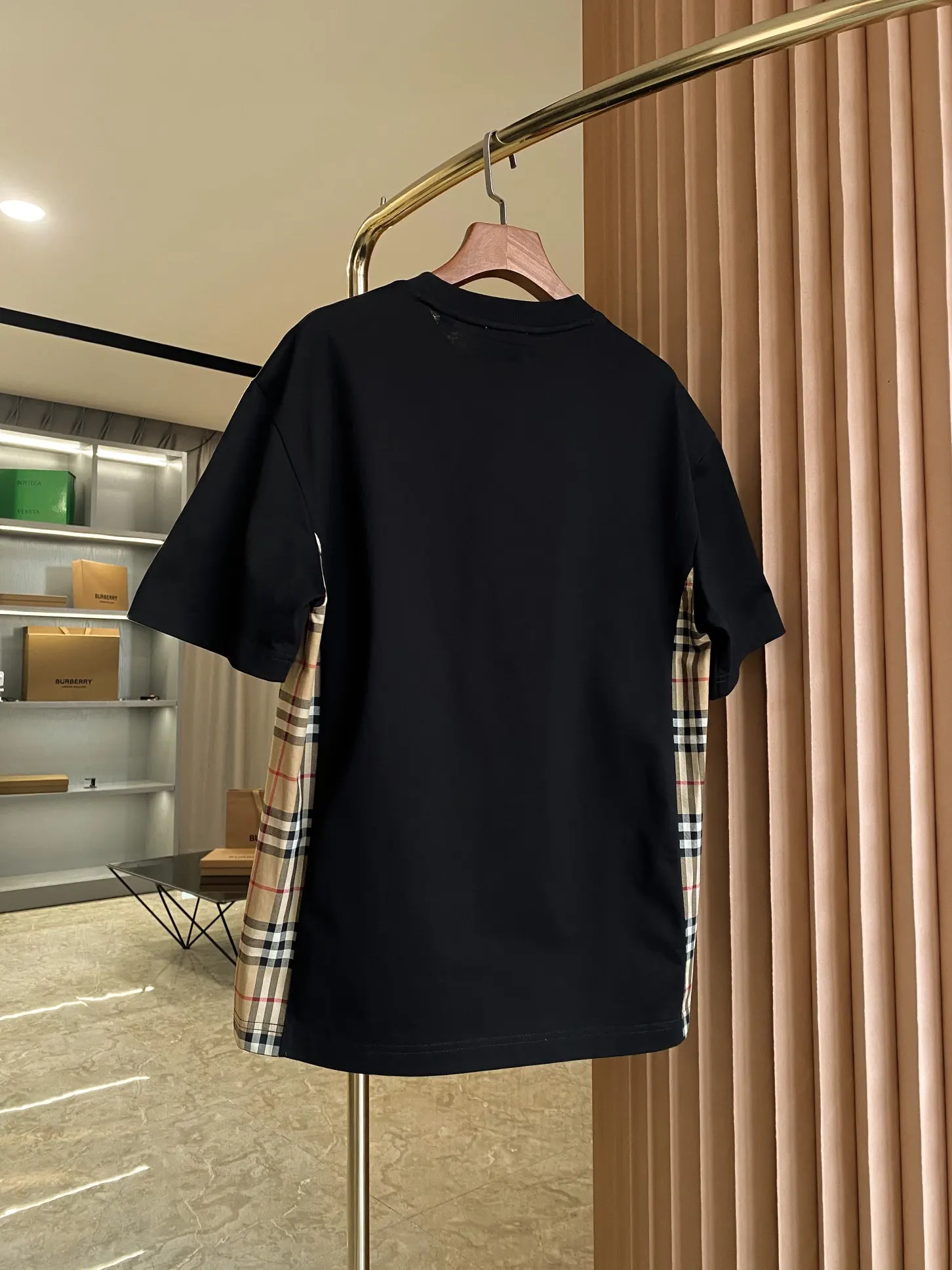 Check Panel Cotton Jersey T-Shirt D15013118 — view 9