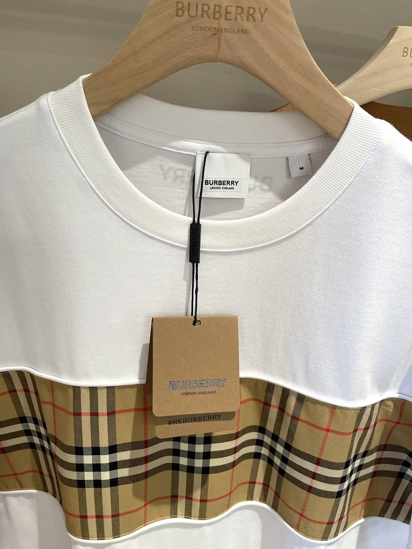 Vintage Check Panel Cotton T-Shirt D15013115 — view 6