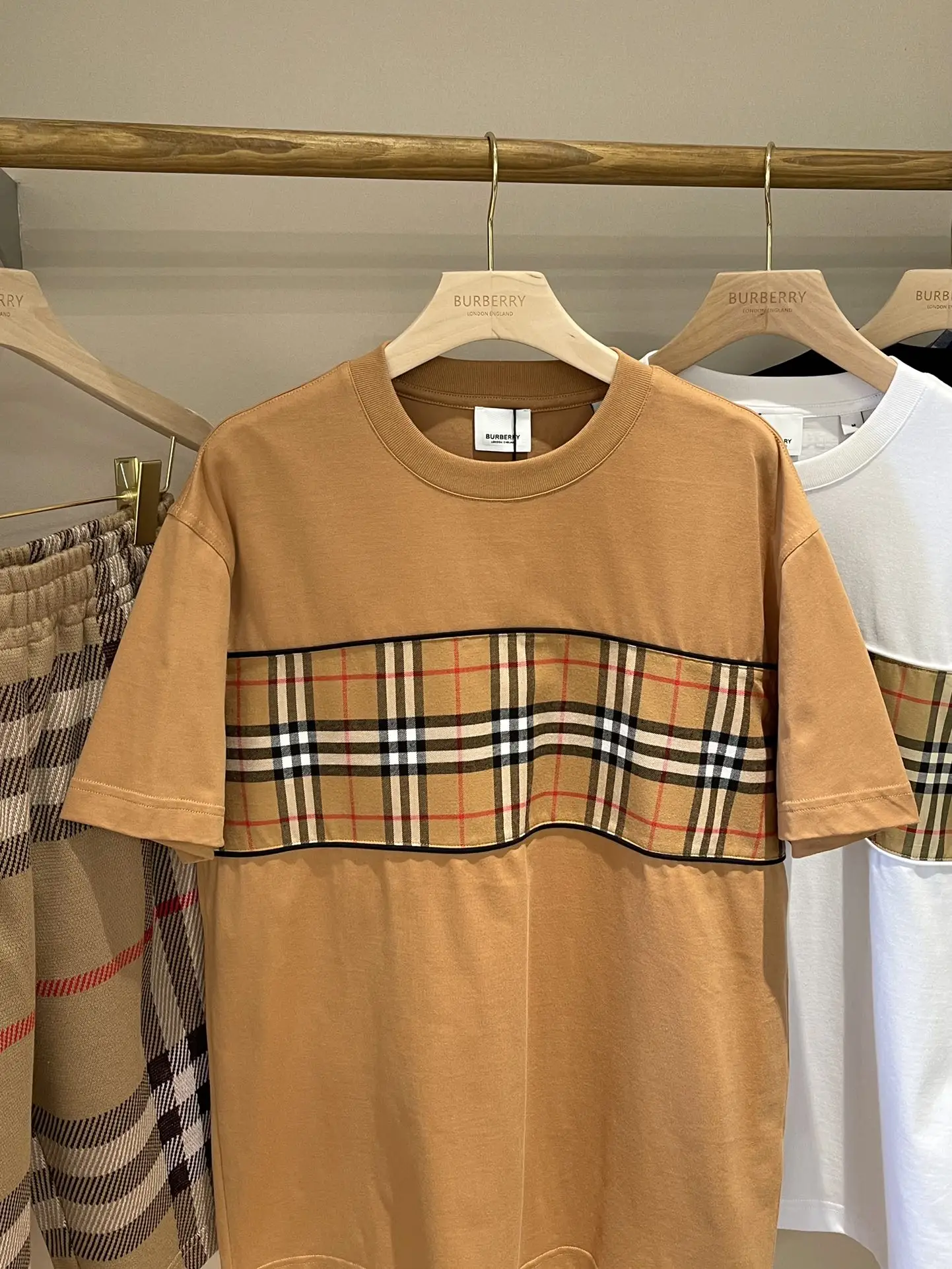 Vintage Check Panel Cotton T-Shirt D15013114 — view 2