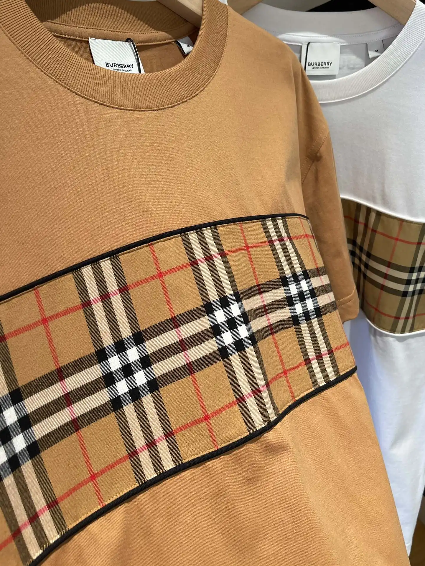 Vintage Check Panel Cotton T-Shirt D15013114 — view 3