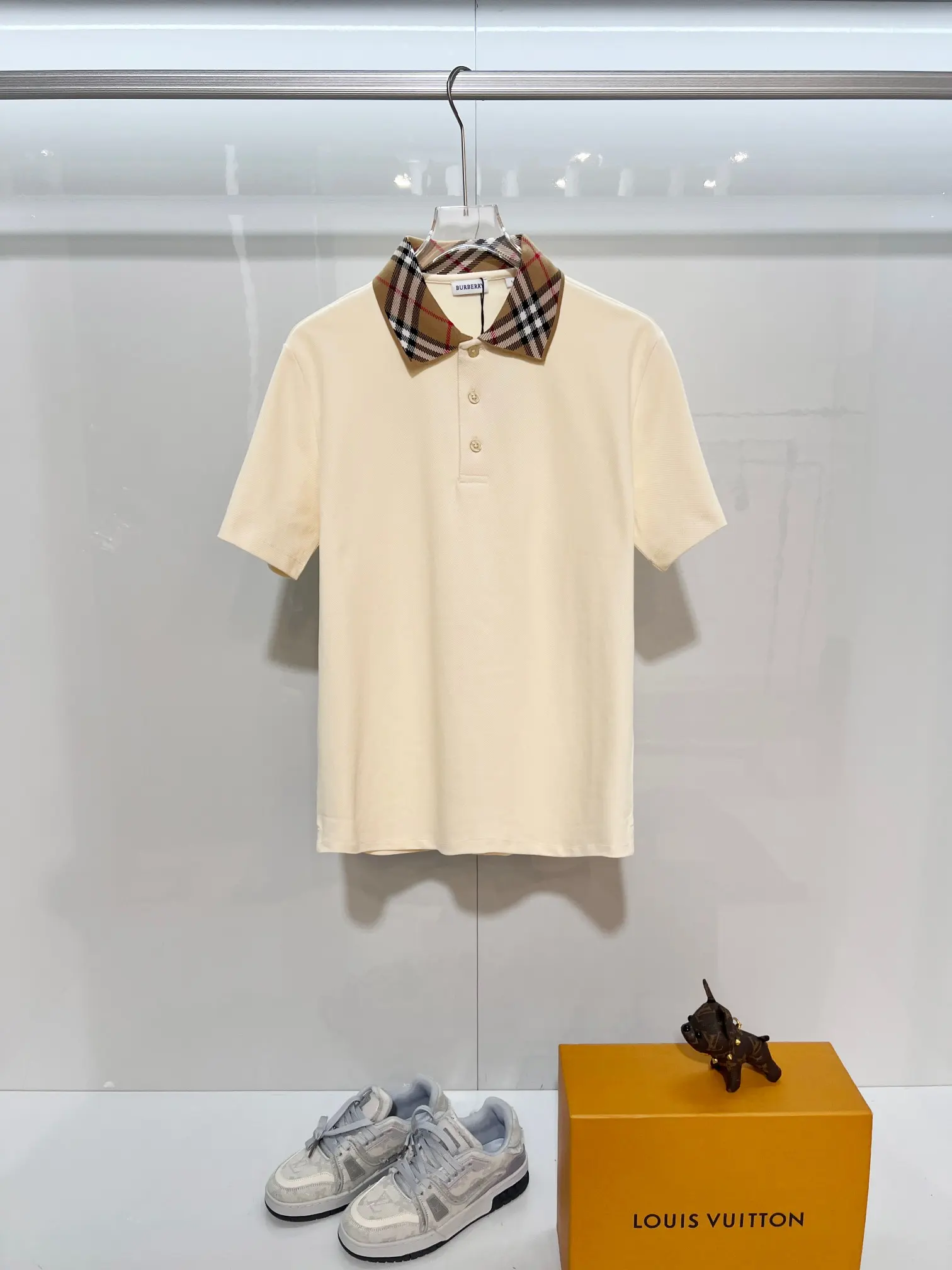 Check-Collar Cotton Piqué Polo Shirt D15013215