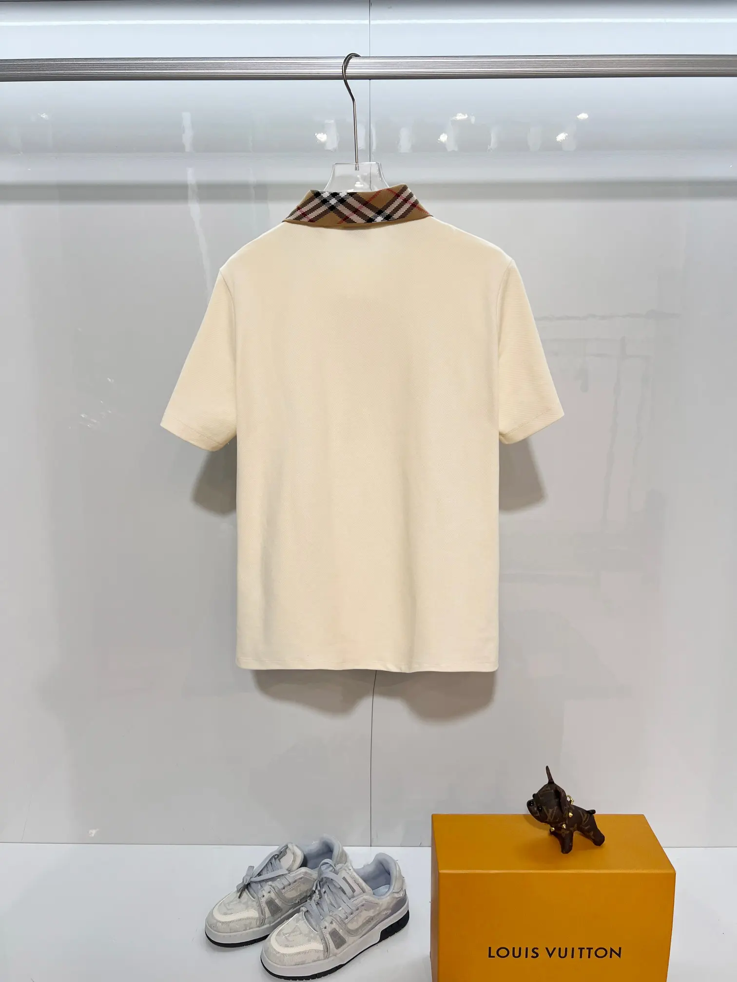 Check-Collar Cotton Piqué Polo Shirt D15013215 — view 2