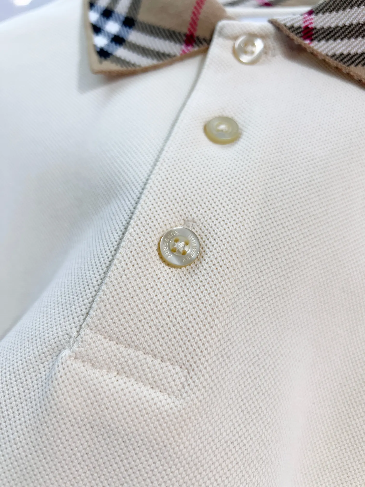 Check-Collar Cotton Piqué Polo Shirt D15013215 — view 7