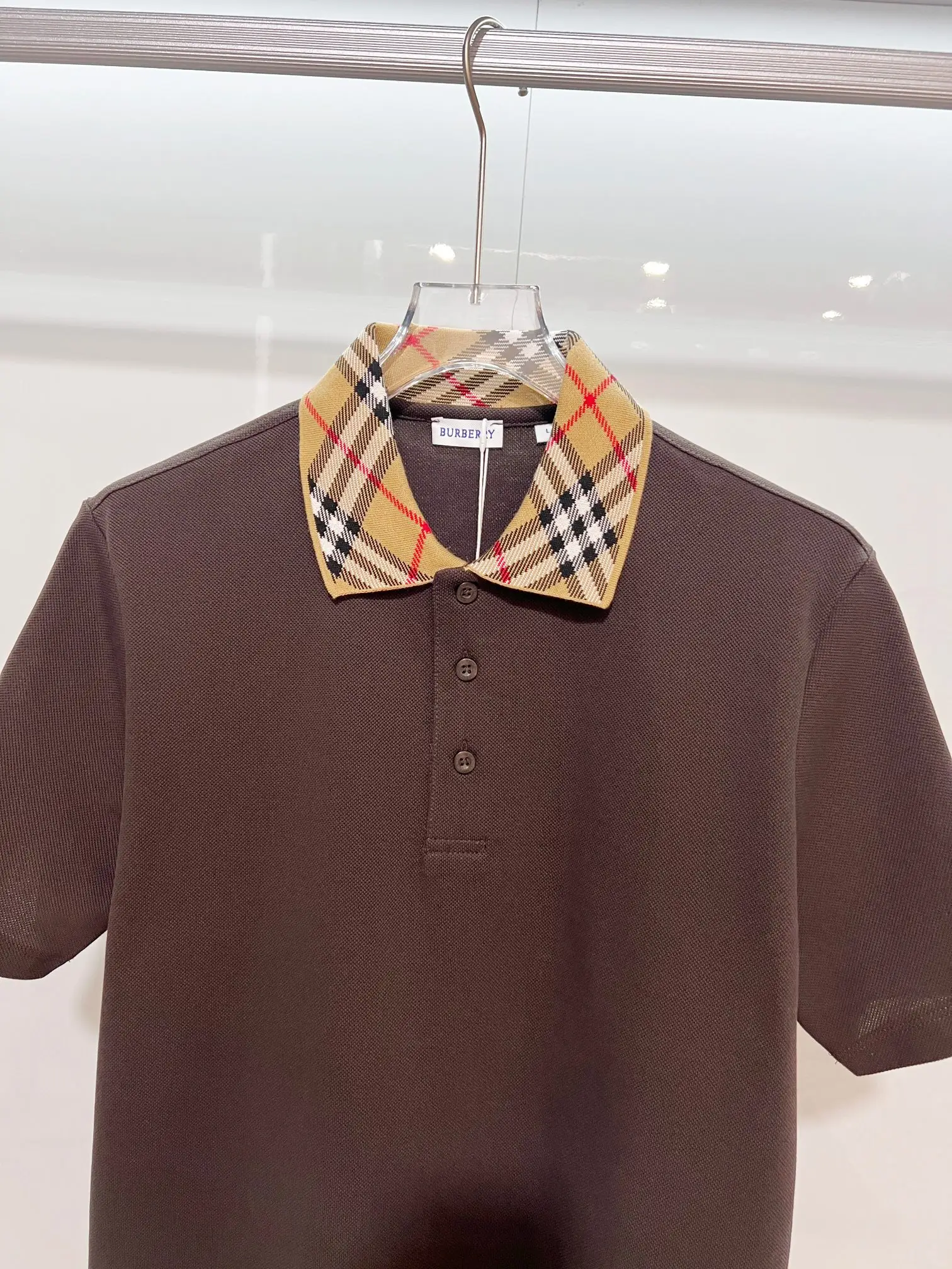 Check-Collar Cotton-Piqué Polo Shirt D15013216 — view 3
