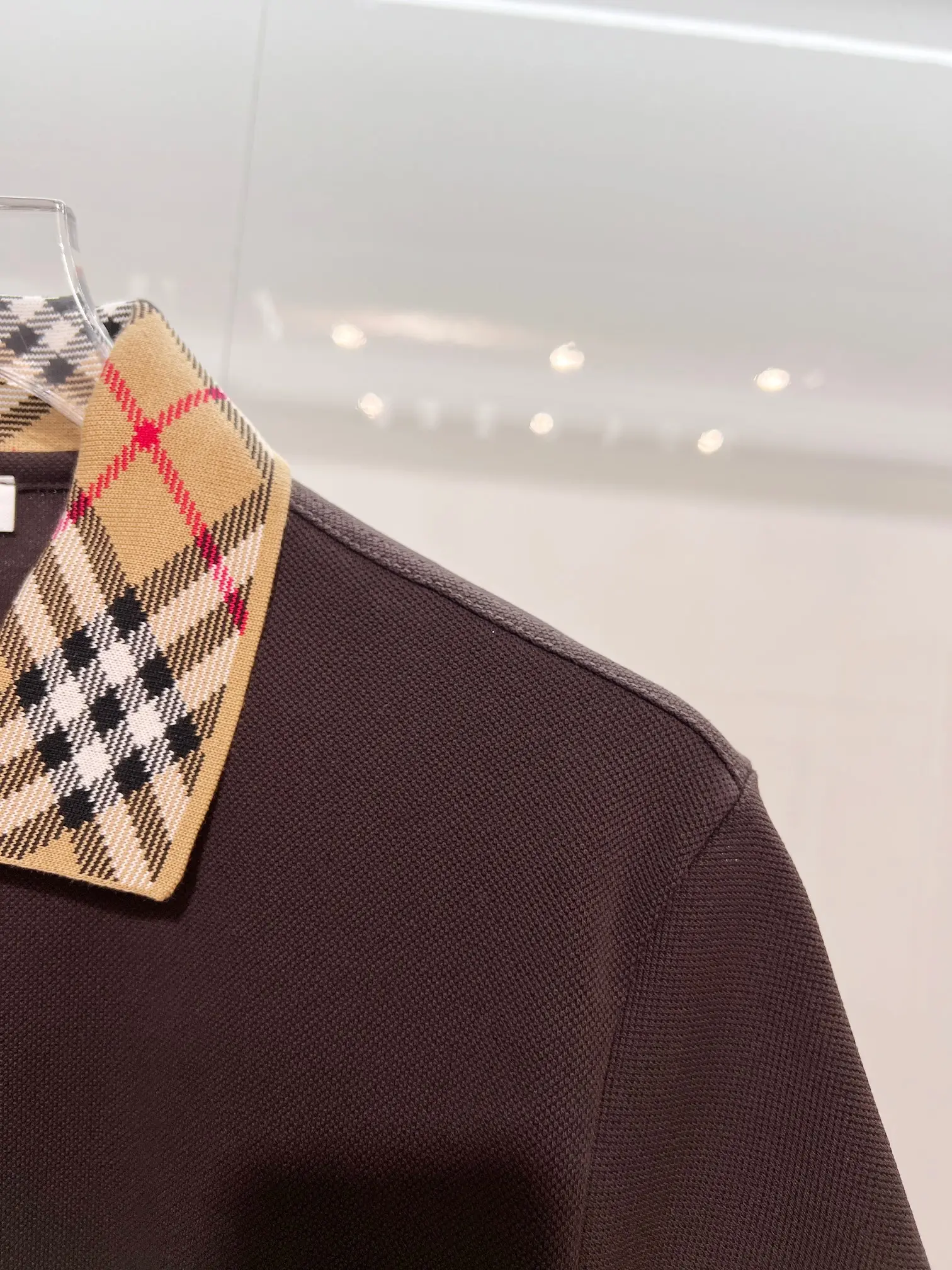 Check-Collar Cotton-Piqué Polo Shirt D15013216 — view 6