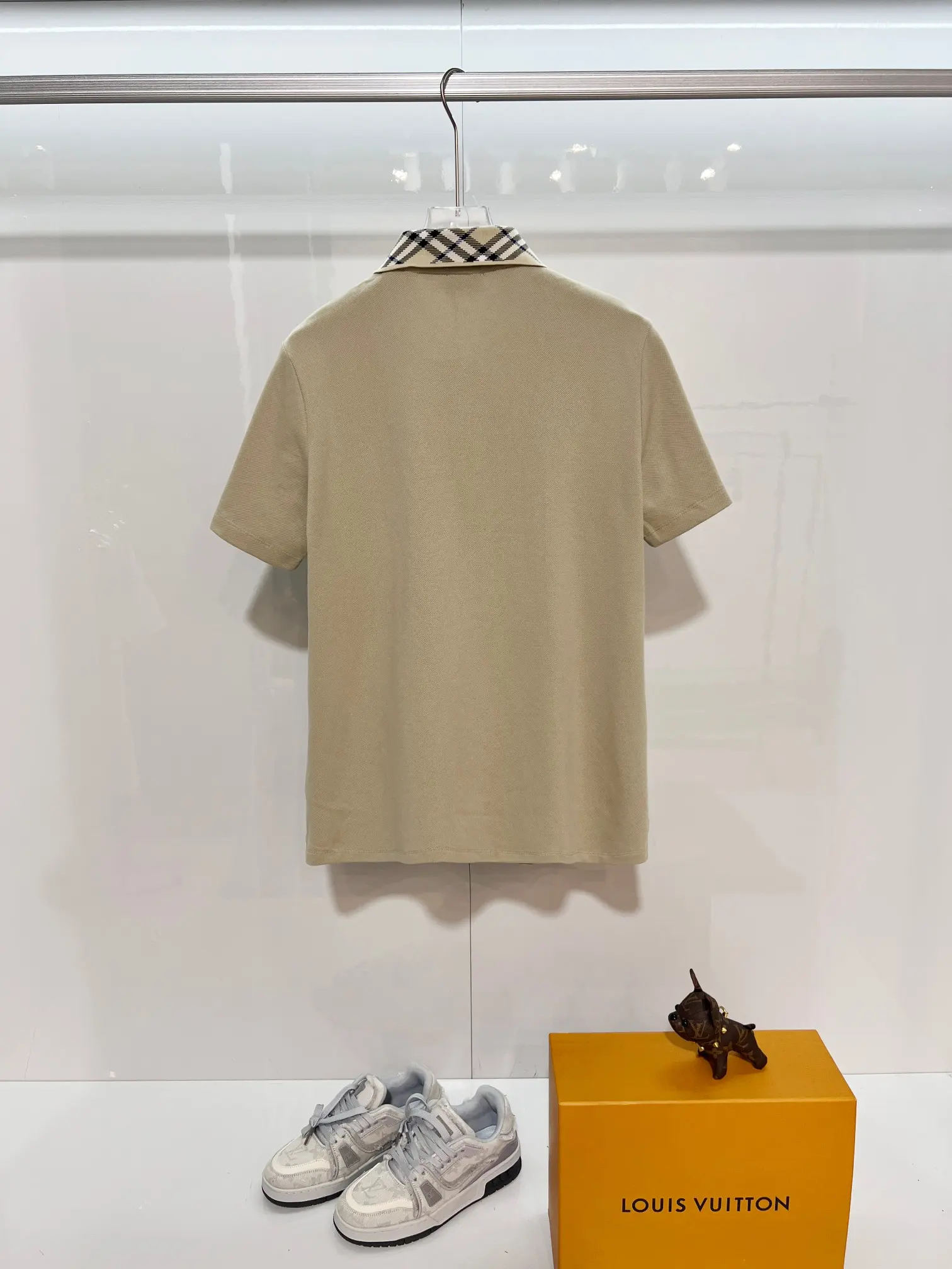 Check-Collar Cotton-Piqué Polo Shirt D15013218 — view 2