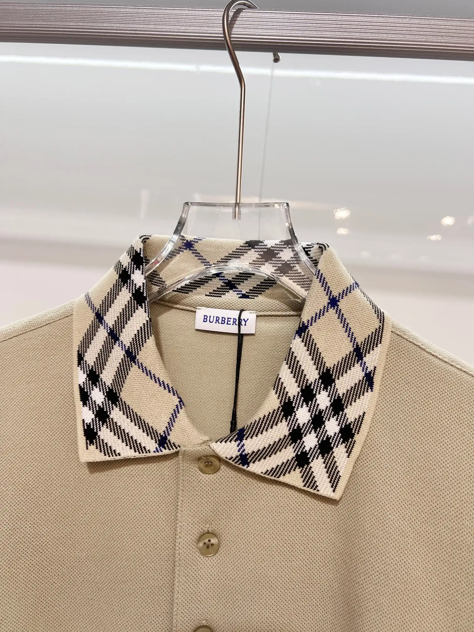 Check-Collar Cotton-Piqué Polo Shirt D15013218 — view 5
