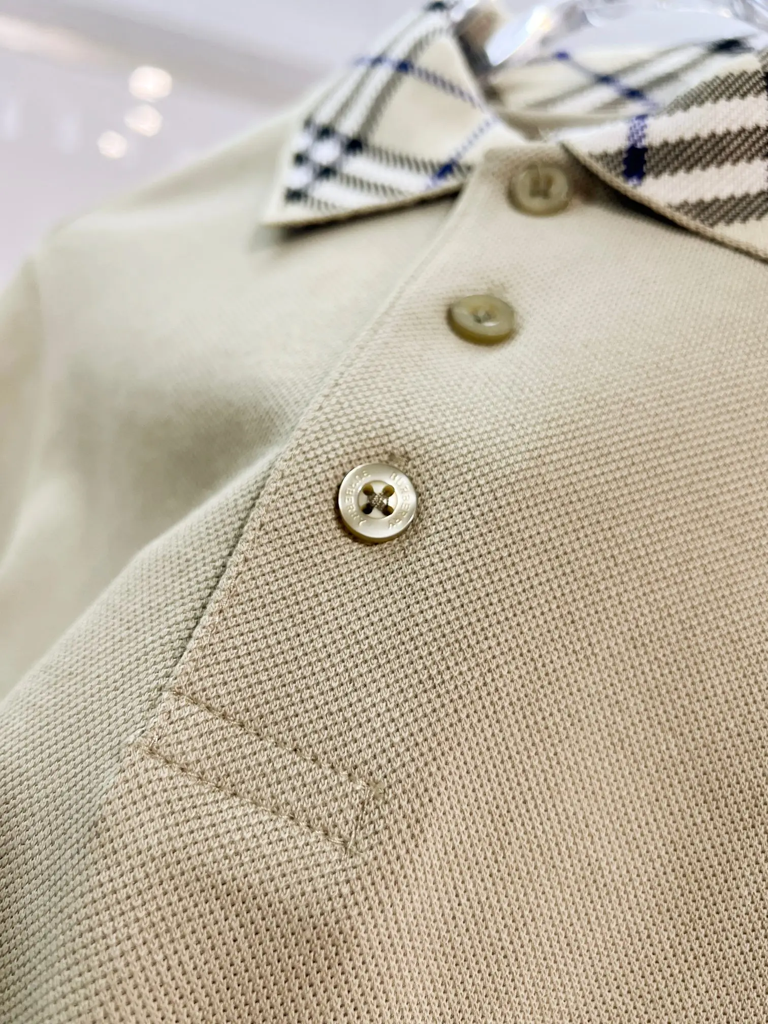 Check-Collar Cotton-Piqué Polo Shirt D15013218 — view 7