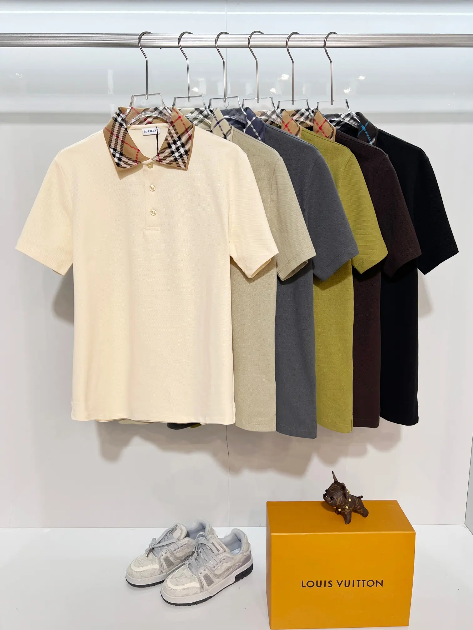 Check-Collar Cotton-Piqué Polo Shirt D15013218 — view 10