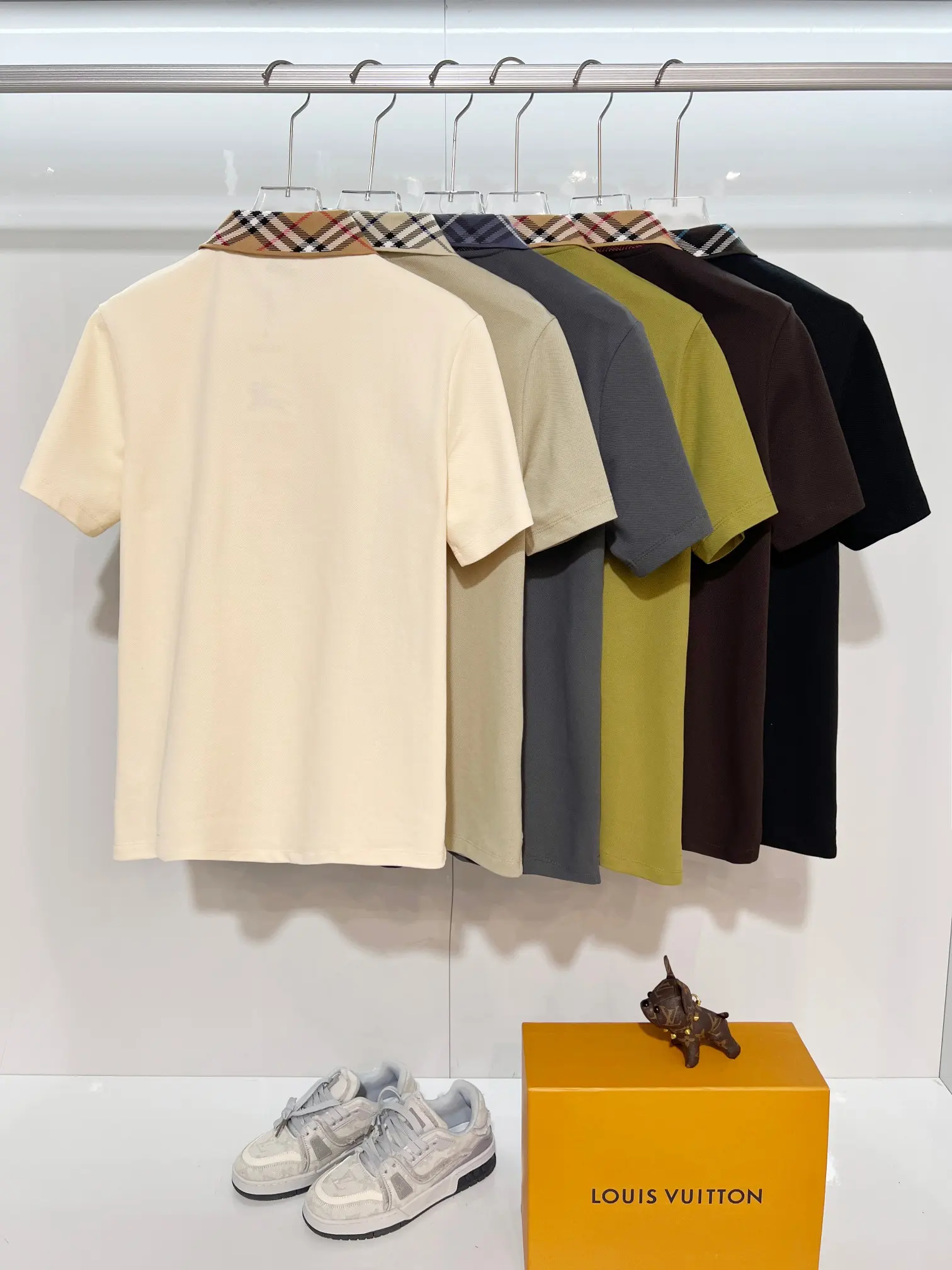Check-Collar Cotton-Piqué Polo Shirt D15013218 — view 11