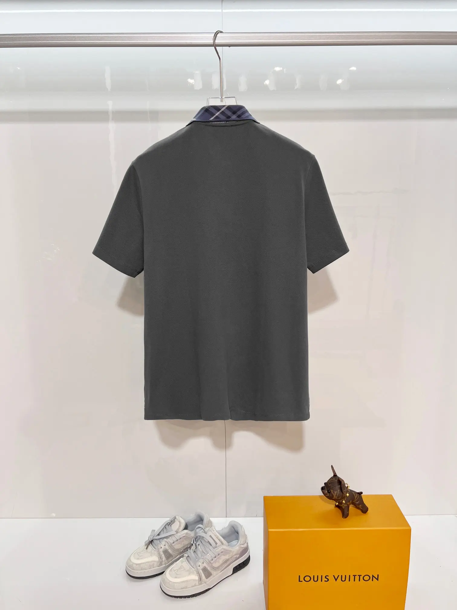 Check-Collar Cotton-Piqué Polo Shirt D15013219 — view 2