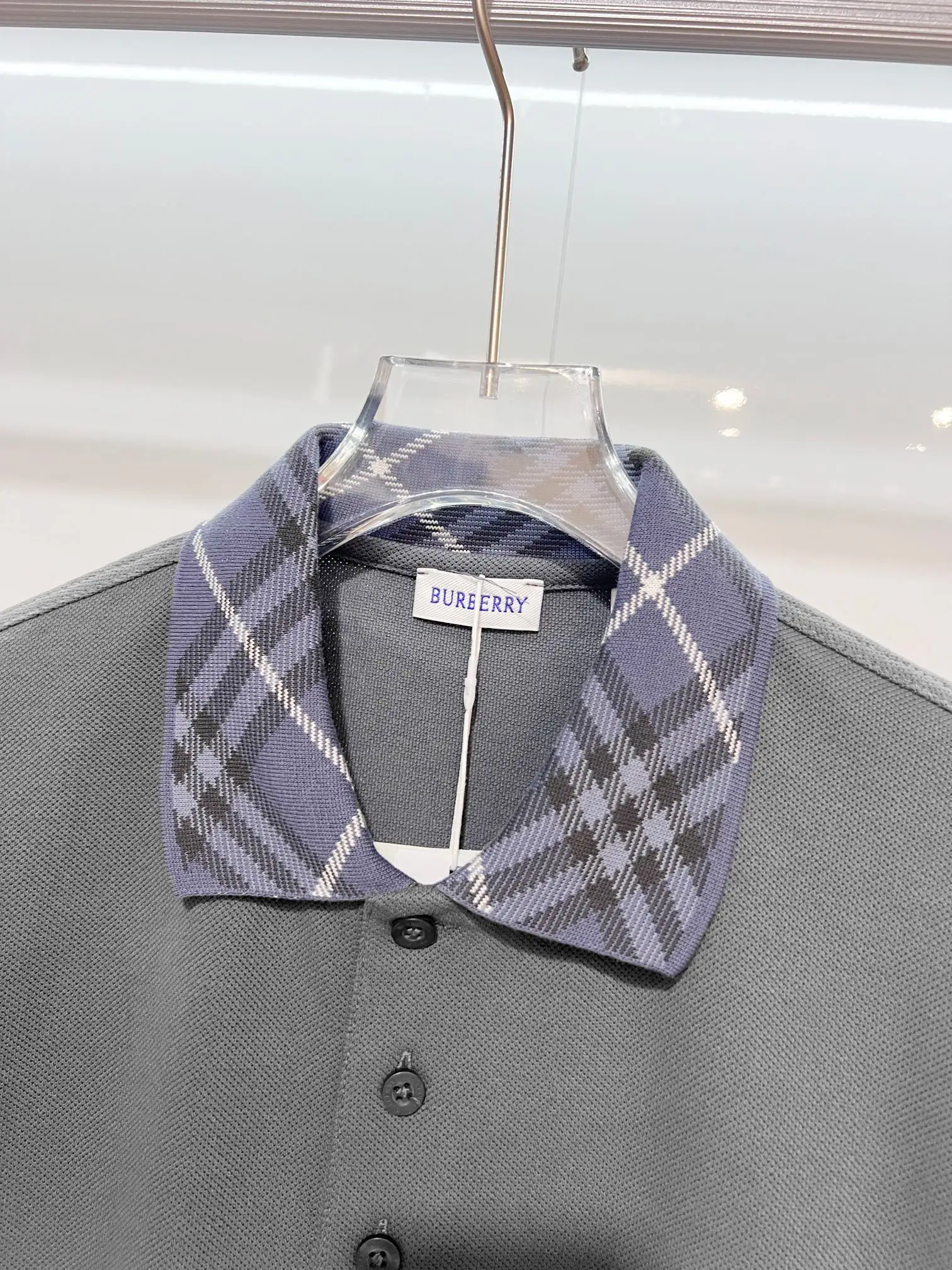 Check-Collar Cotton-Piqué Polo Shirt D15013219 — view 5