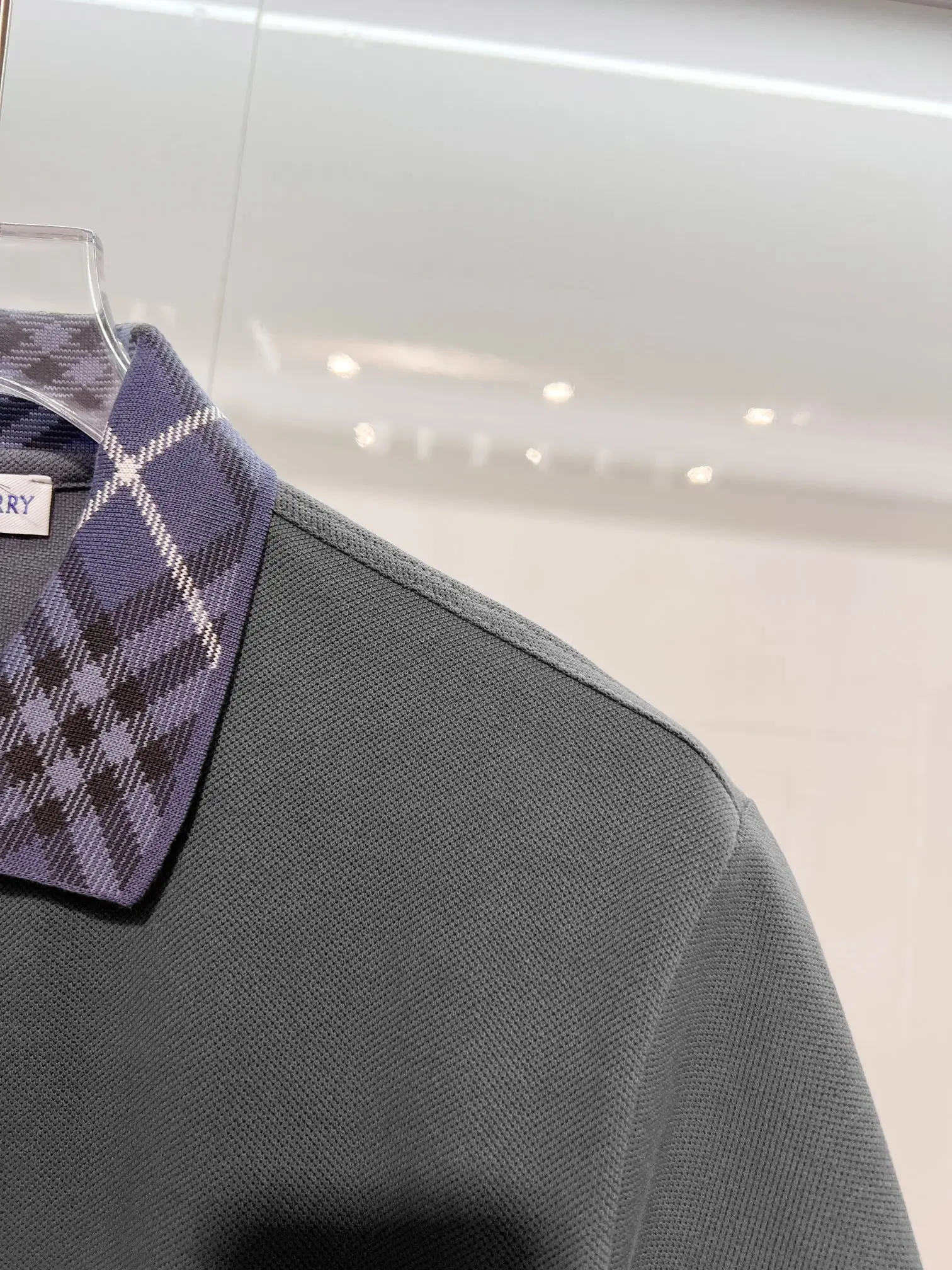 Check-Collar Cotton-Piqué Polo Shirt D15013219 — view 6