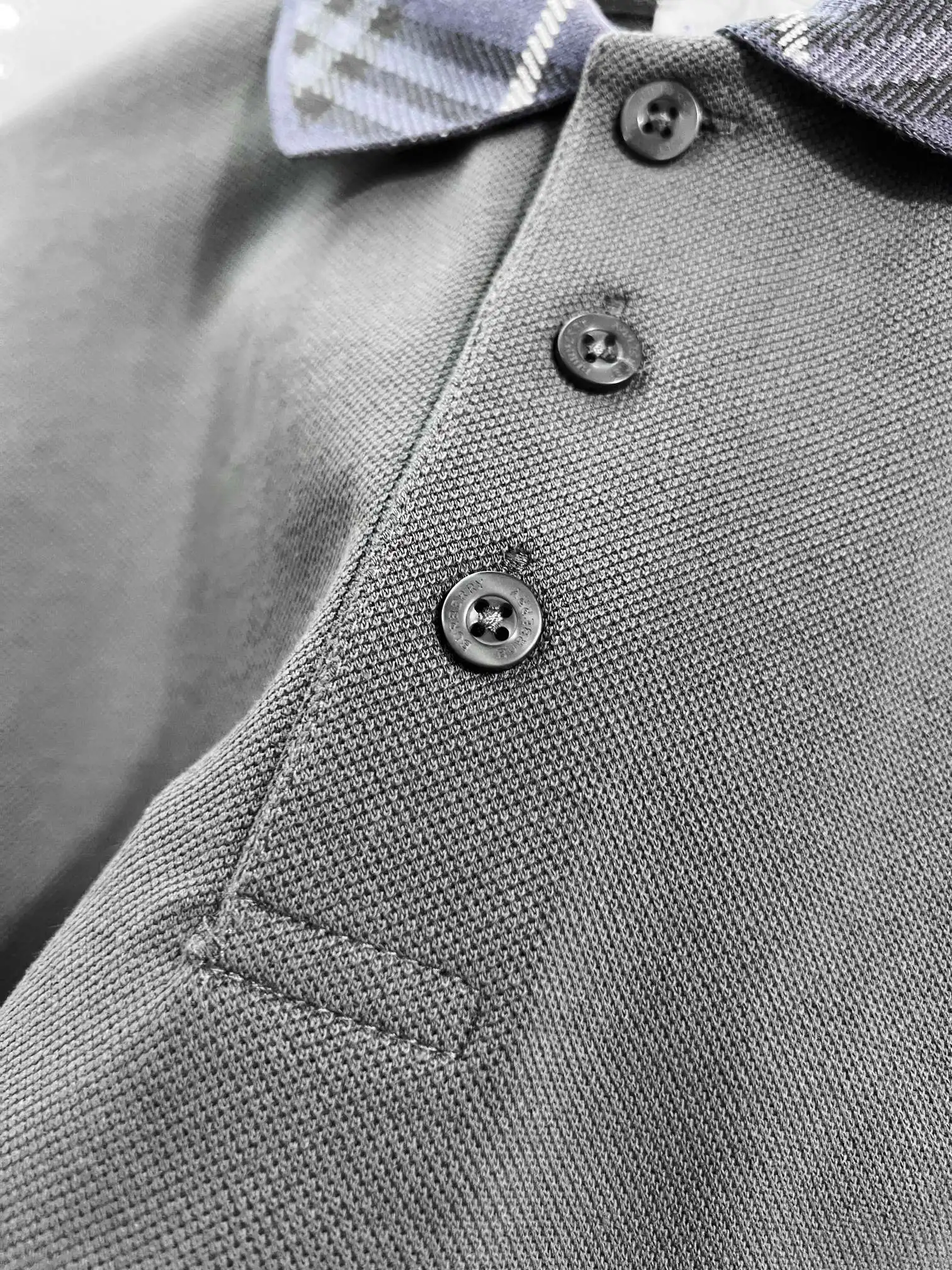 Check-Collar Cotton-Piqué Polo Shirt D15013219 — view 7