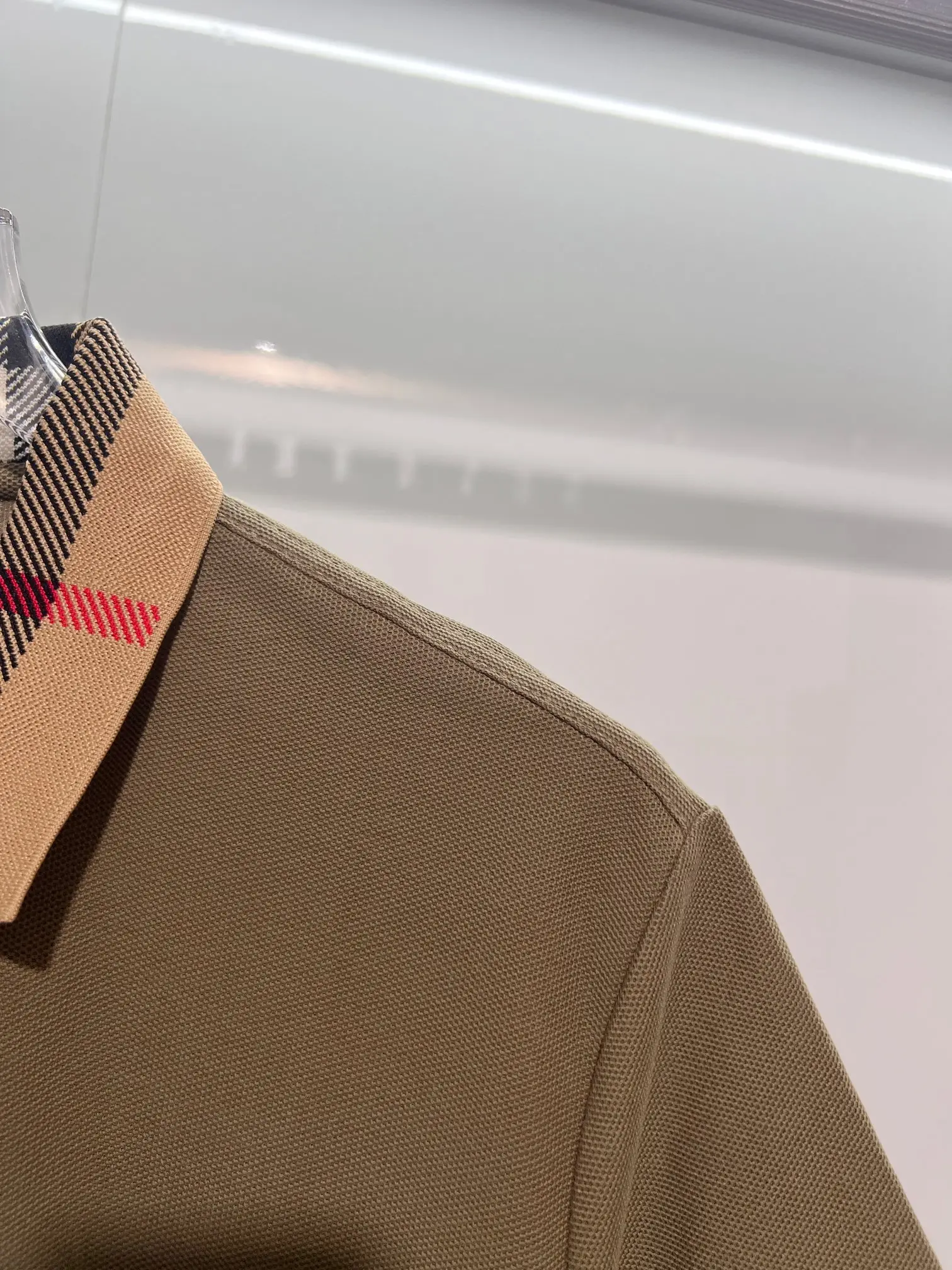 Check-Collar Cotton-Piqué Polo Shirt D15013229 — view 6