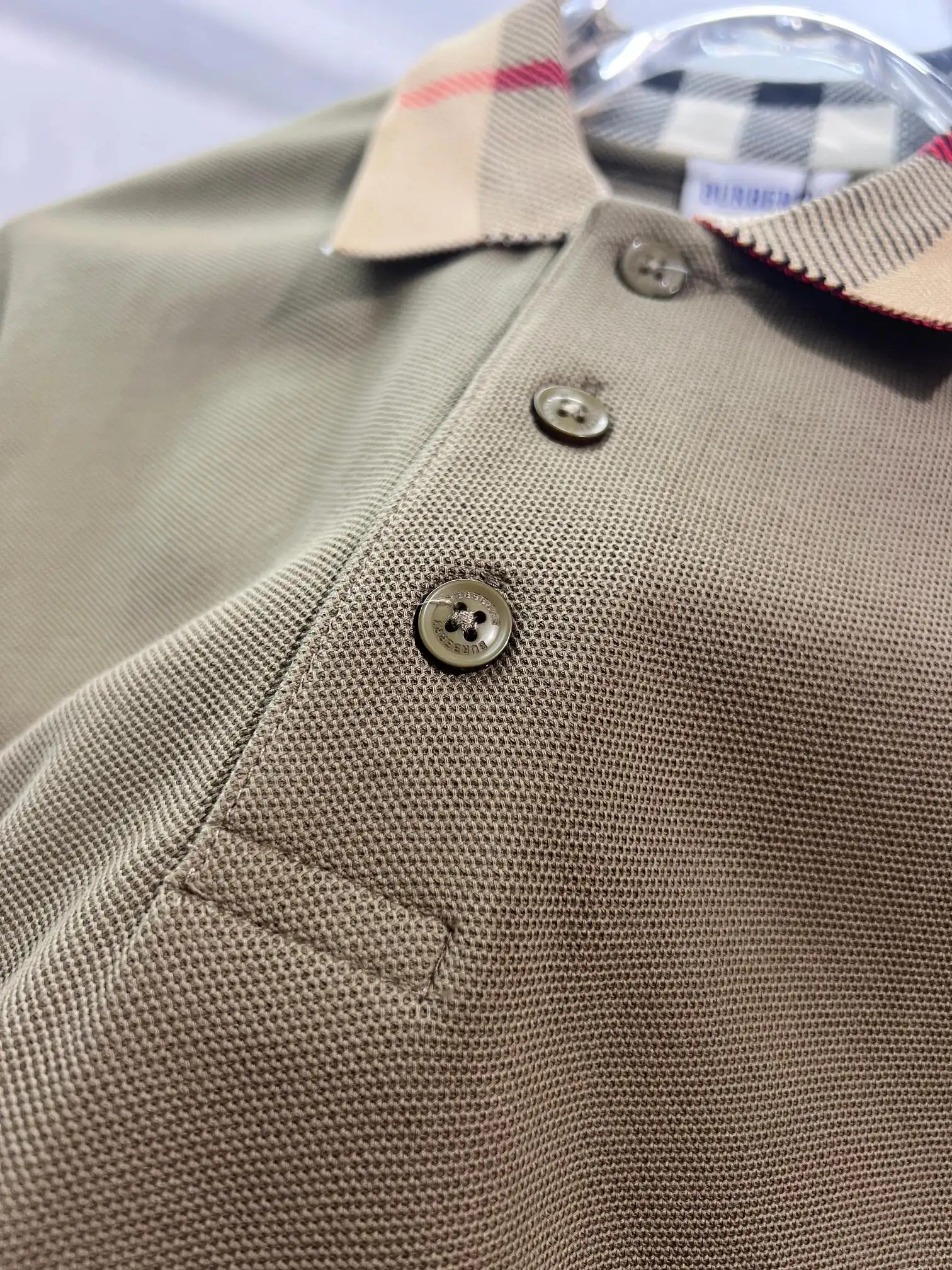 Check-Collar Cotton-Piqué Polo Shirt D15013229 — view 7