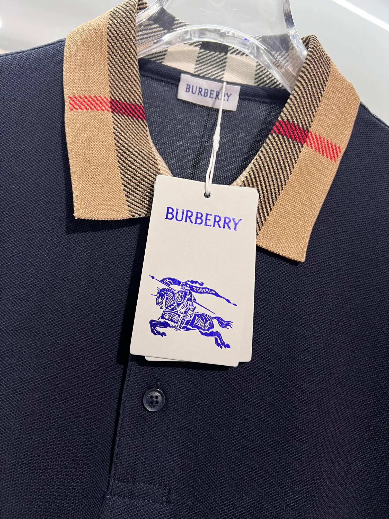 Check-Collar Cotton-Piqué Polo Shirt D15013228 — view 4