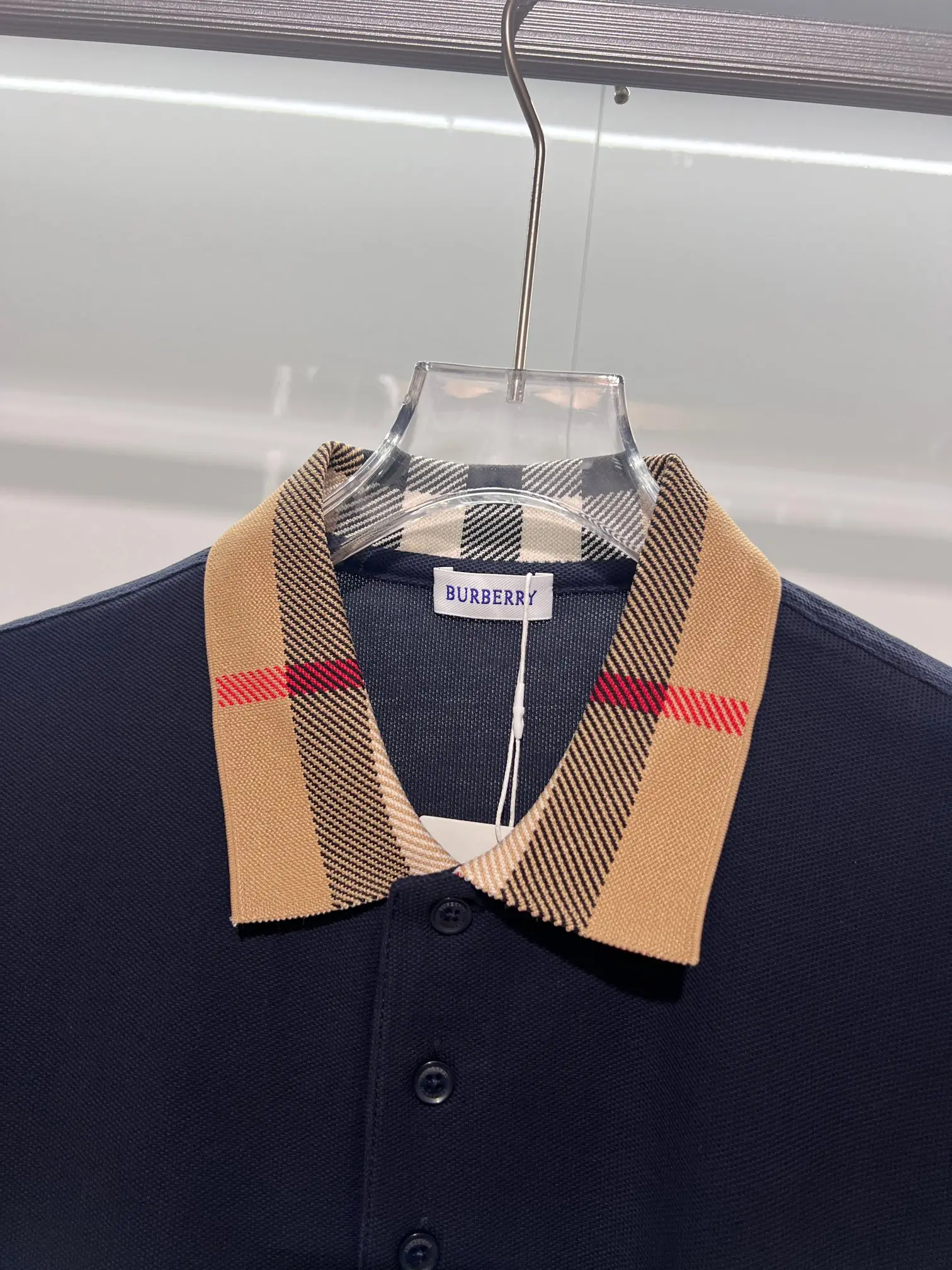 Check-Collar Cotton-Piqué Polo Shirt D15013228 — view 5