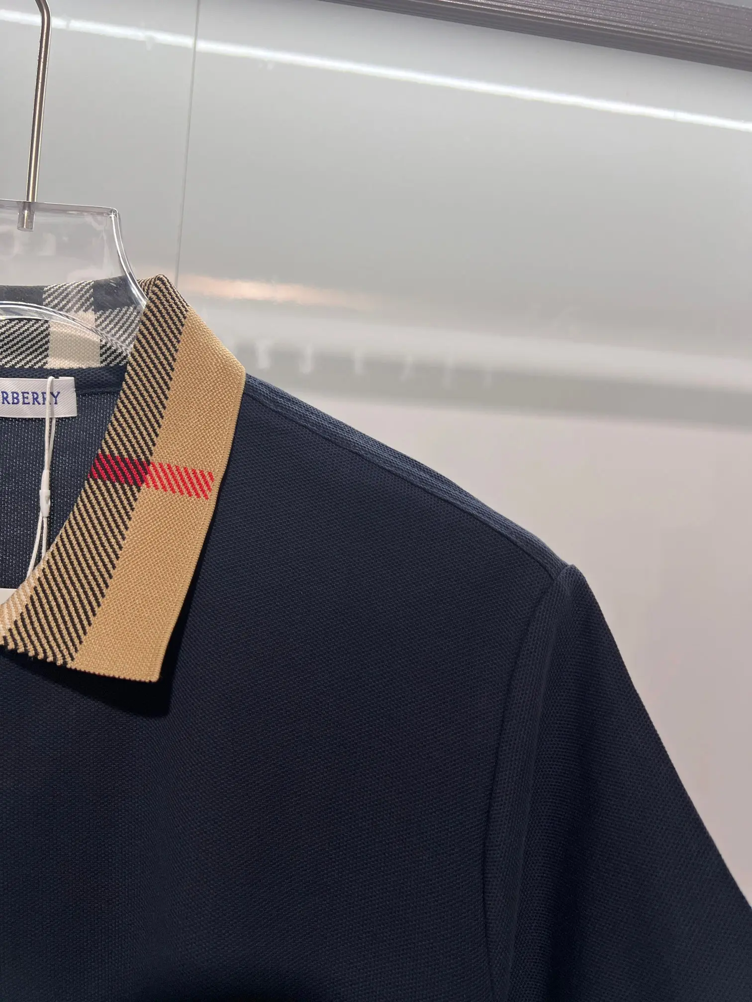 Check-Collar Cotton-Piqué Polo Shirt D15013228 — view 6